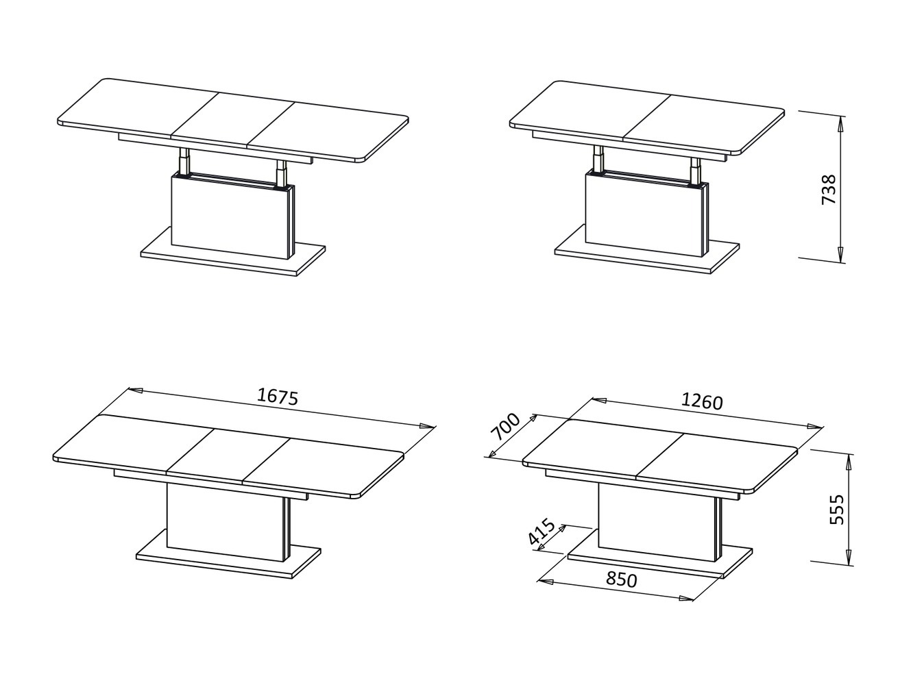 Transformer diivanilaud Houston 1253 (Wotani tamm + Must)
