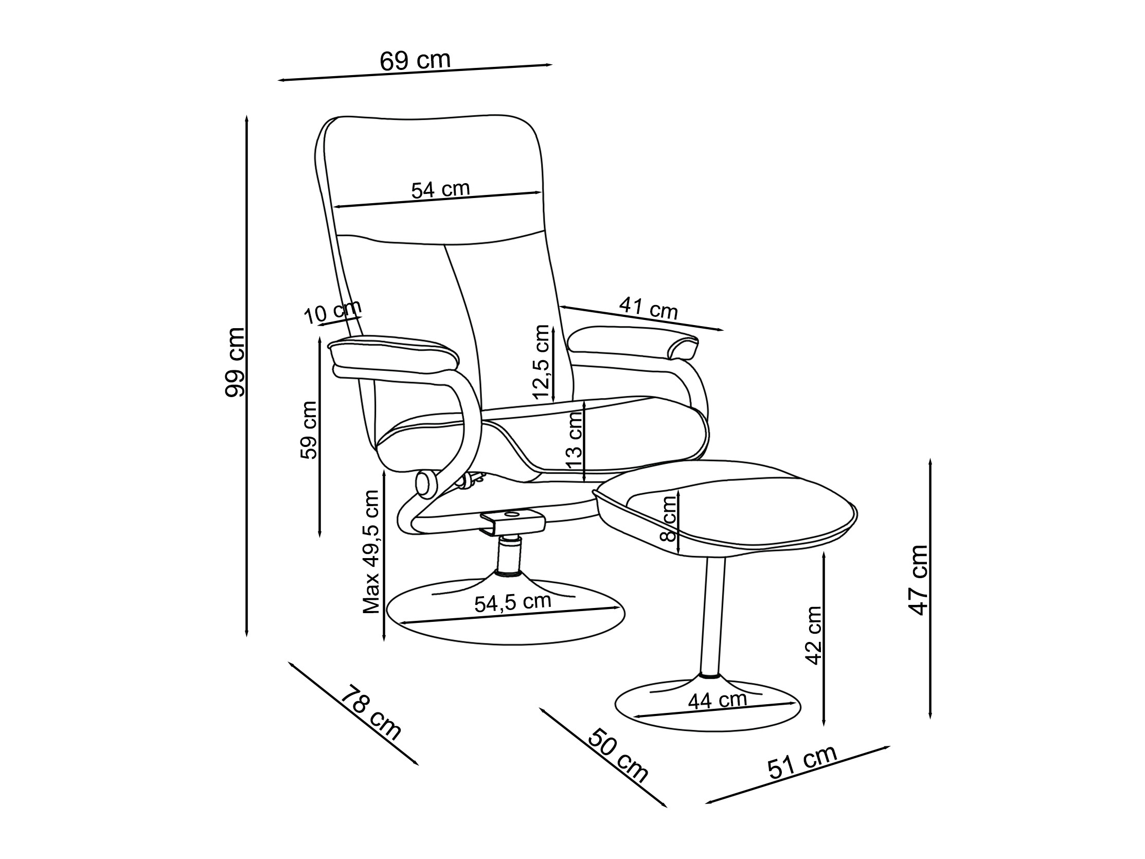 Tugitool recliner Denton 1540 (Hall)