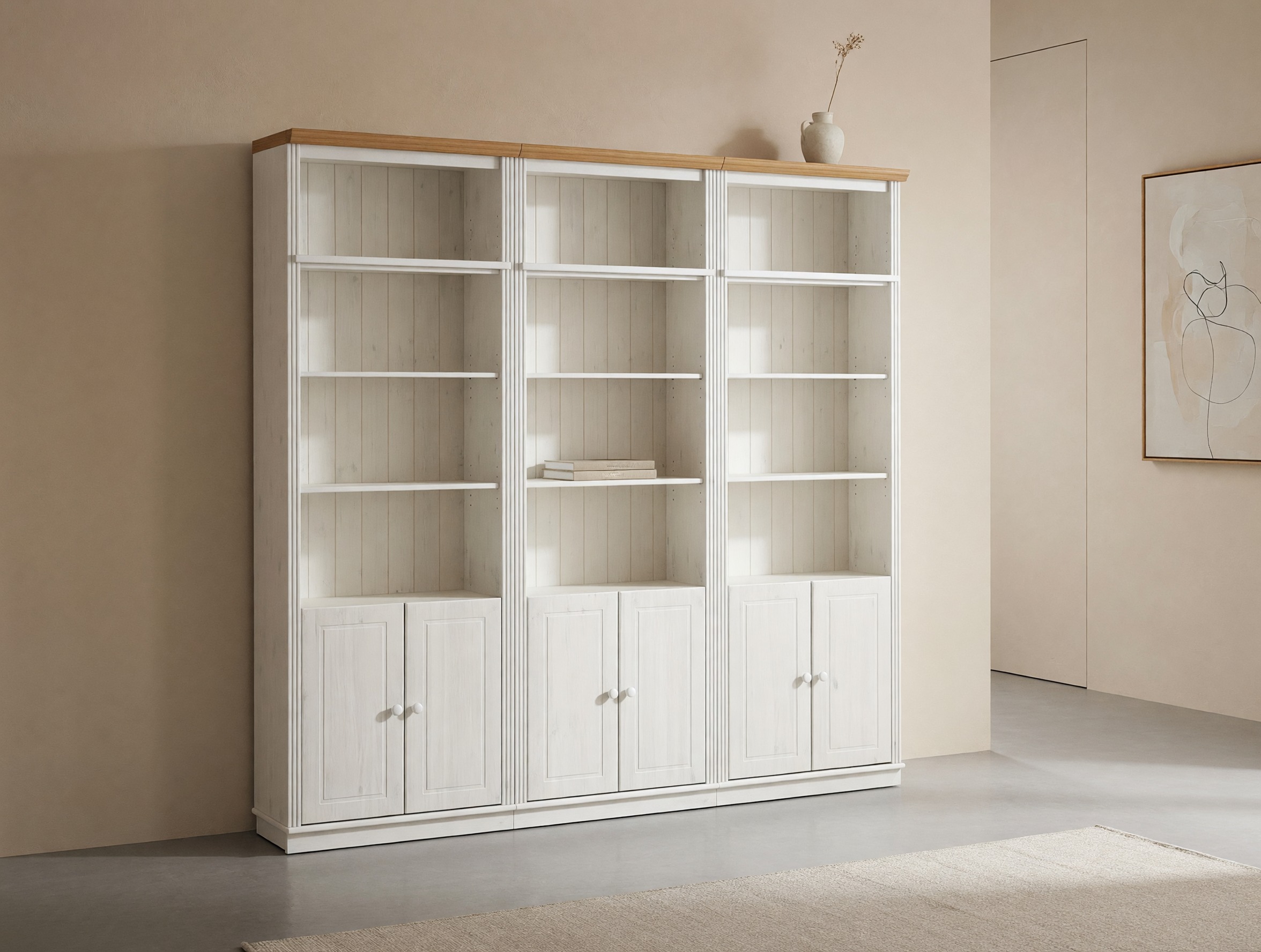 Riiulikomplekt Saltoro 117 (Valge + Mee tamm)