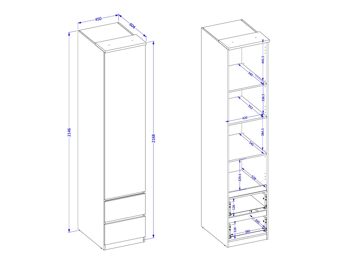Riidekapp Nolcala 119 (Tamm + Beež)