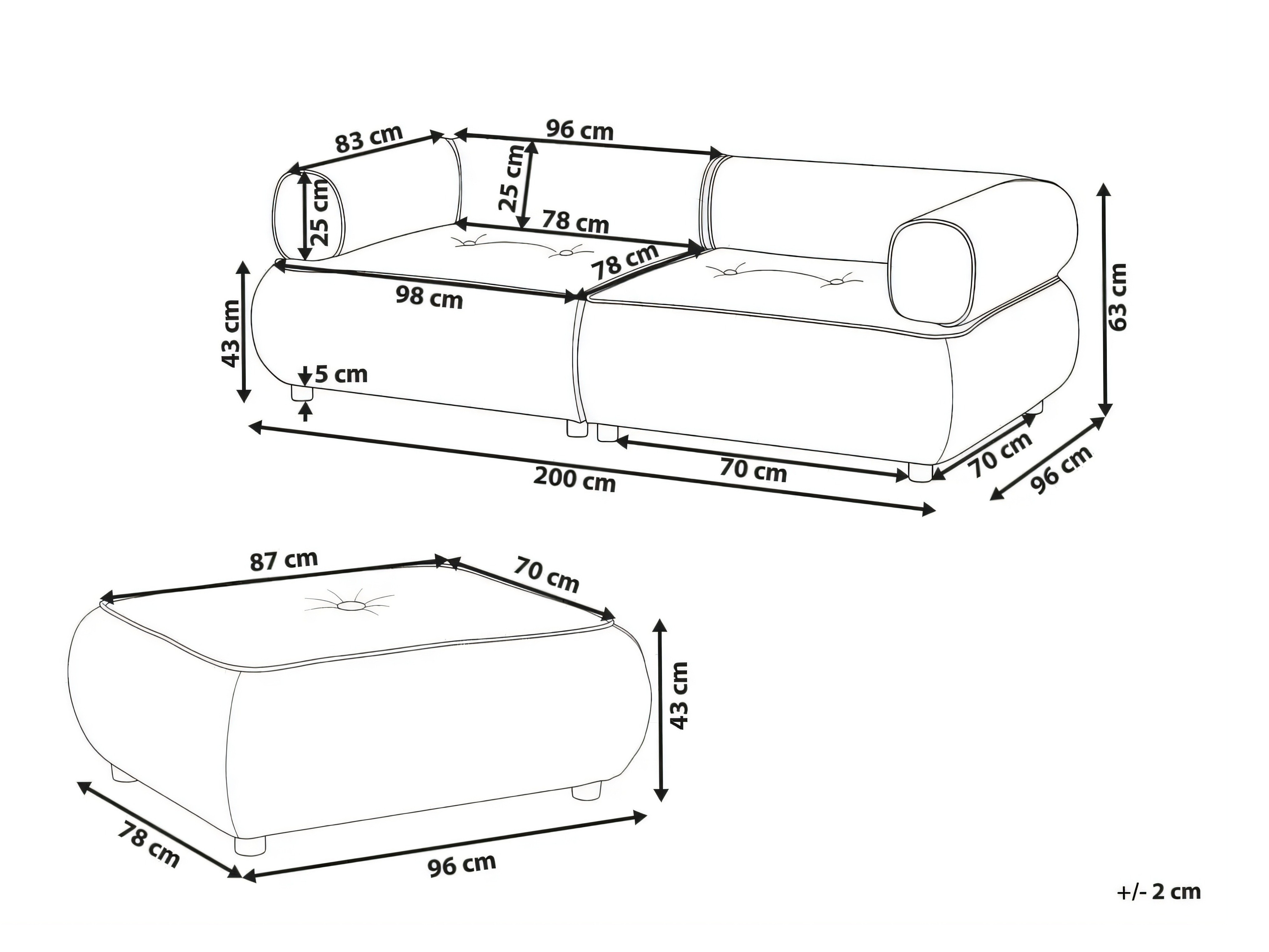 Pehme mööbli komplekt Berwyn 3266 (Valge)