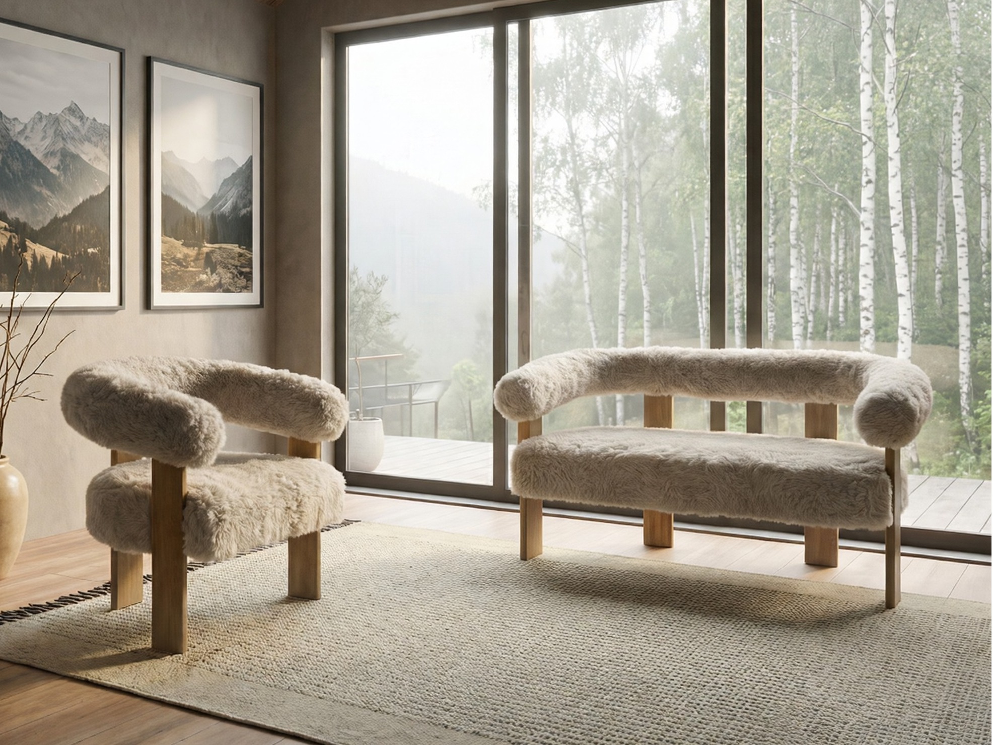 Pehme mööbli komplekt Berwyn 3269 (Valge + Helepruun)