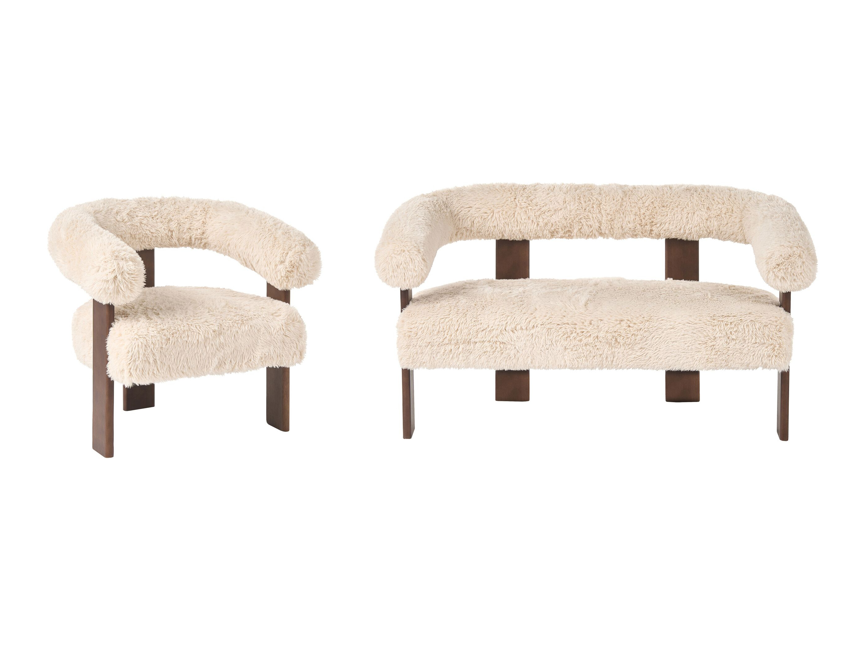 Pehme mööbli komplekt Berwyn 3269 (Valge + Tumepruun)