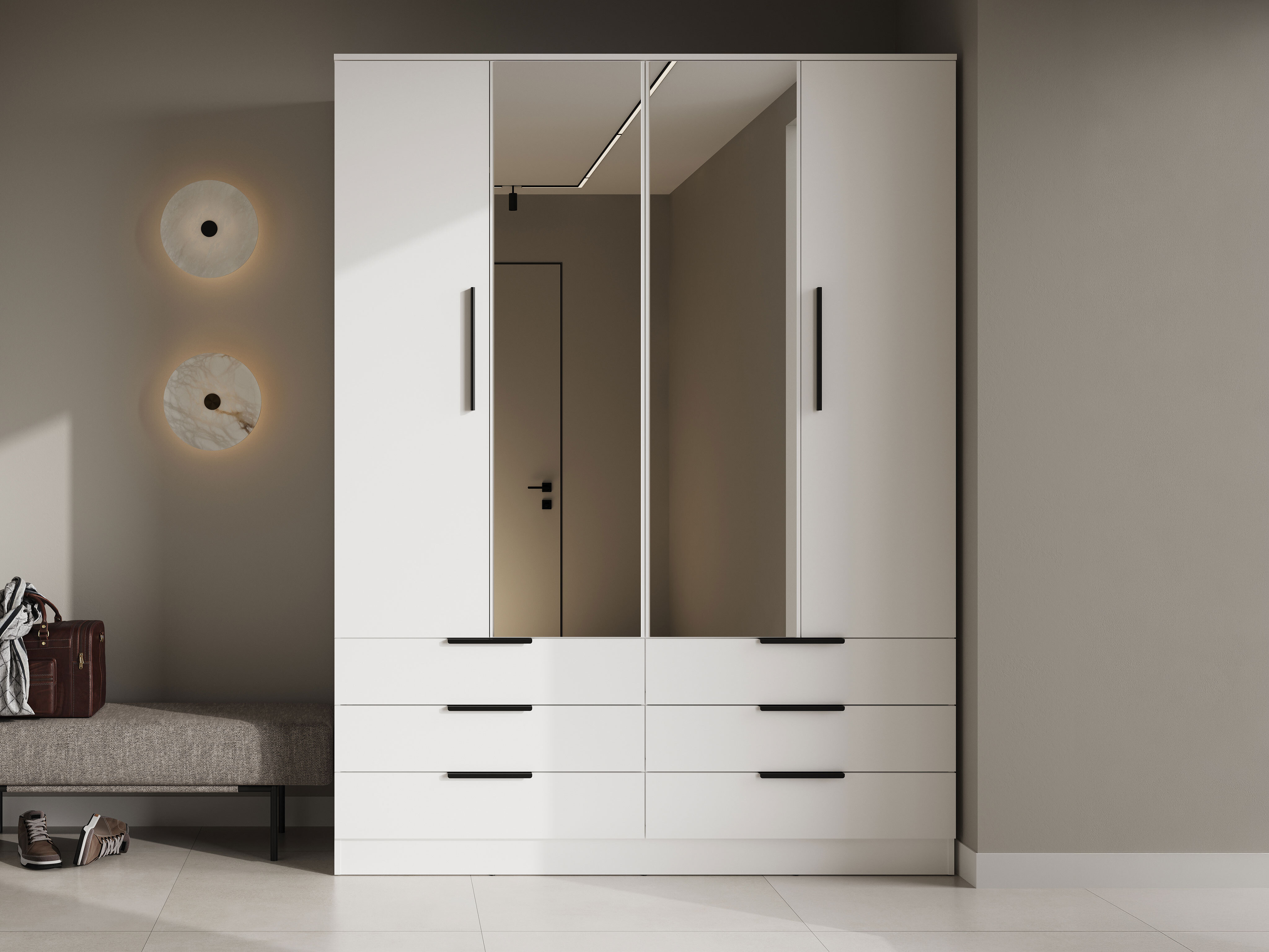 Riidekapp Fresno 182 (Valge)