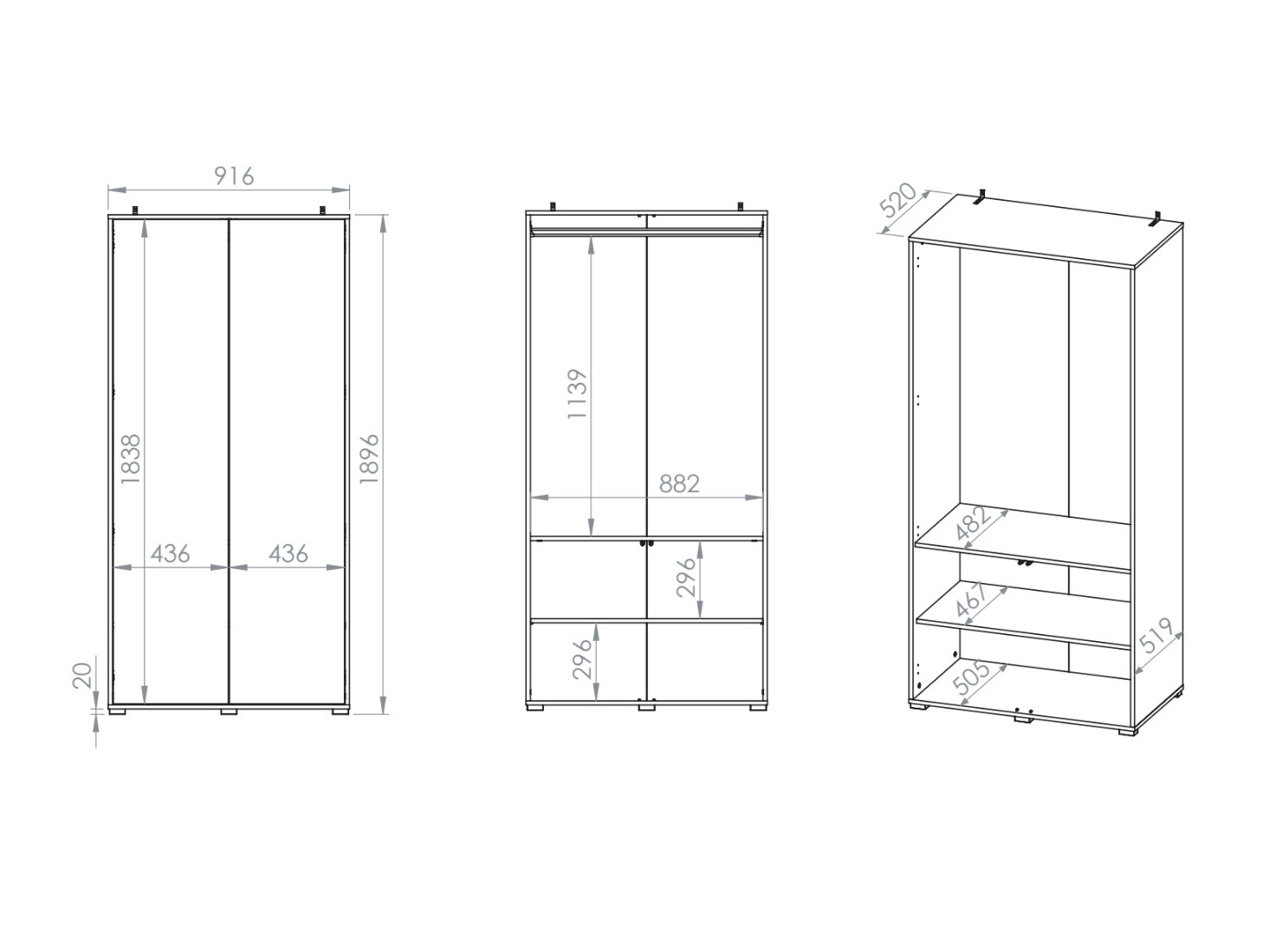 Riidekapp Morsero 103