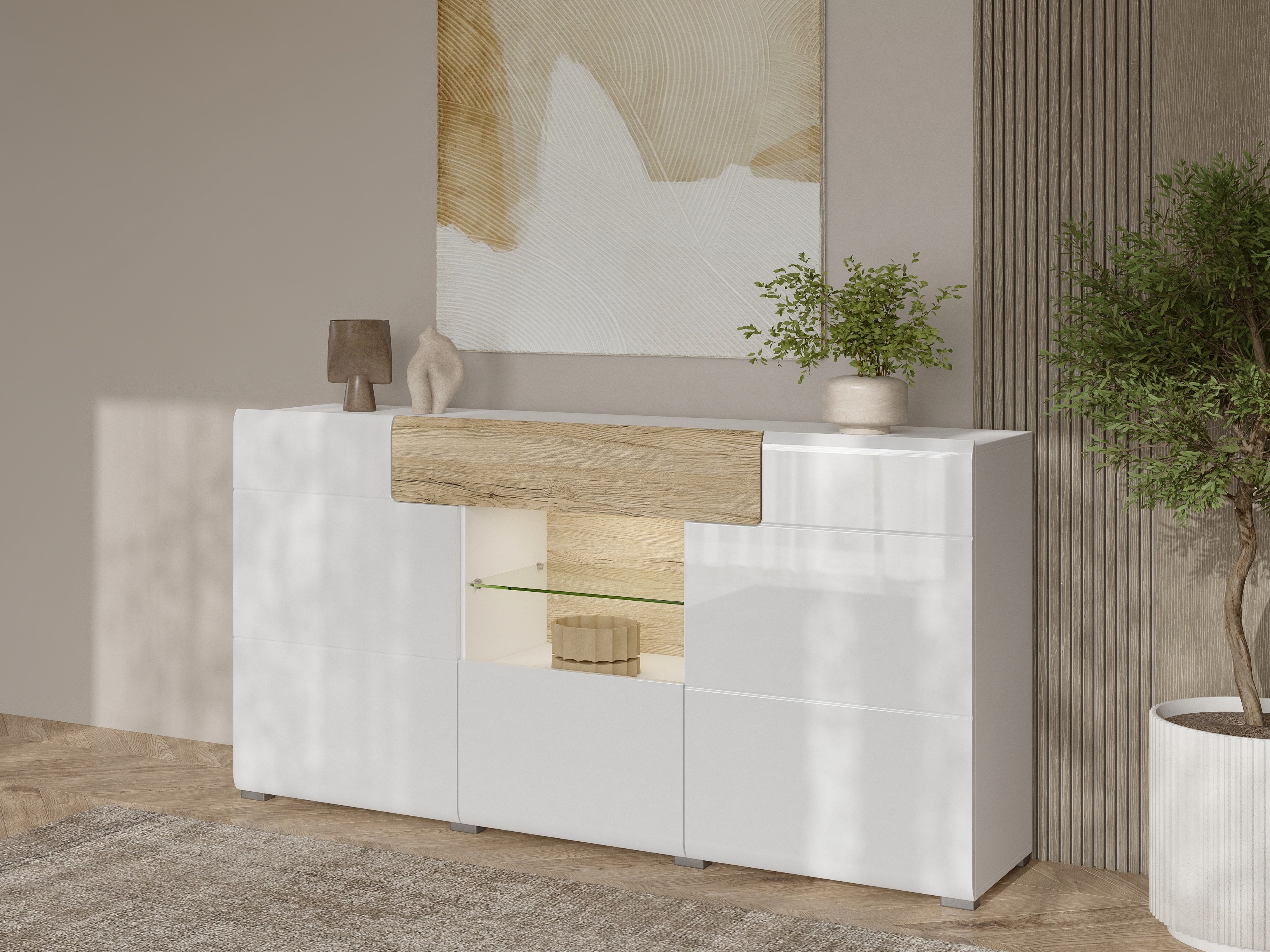 Kummut Torsone 108 (Valge + Läikiv valge + San remo tamm)