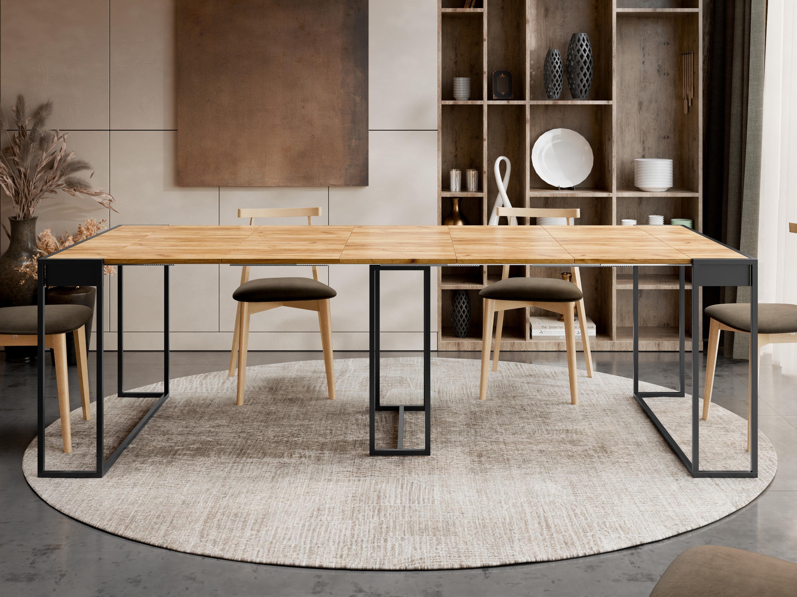 Kokkupandav laud Oswego 180 (Must + Craft tamm)