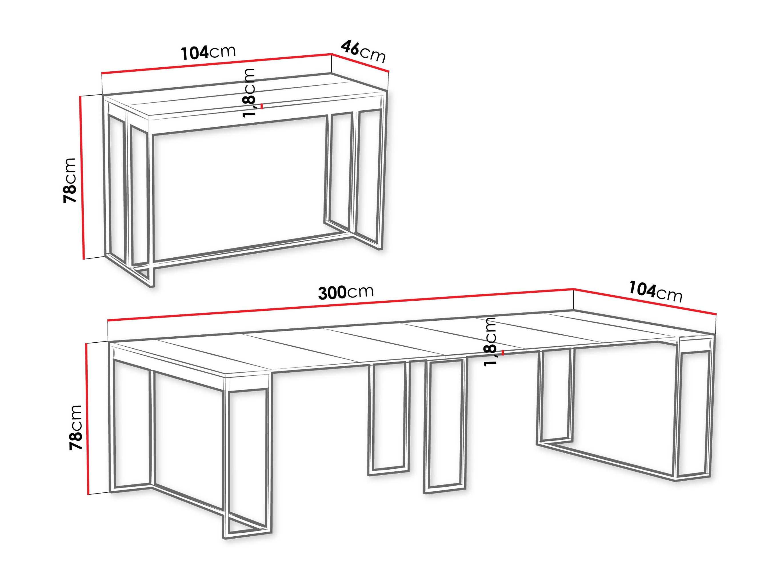 Kokkupandav laud Oswego 180 (Must + Craft tamm)