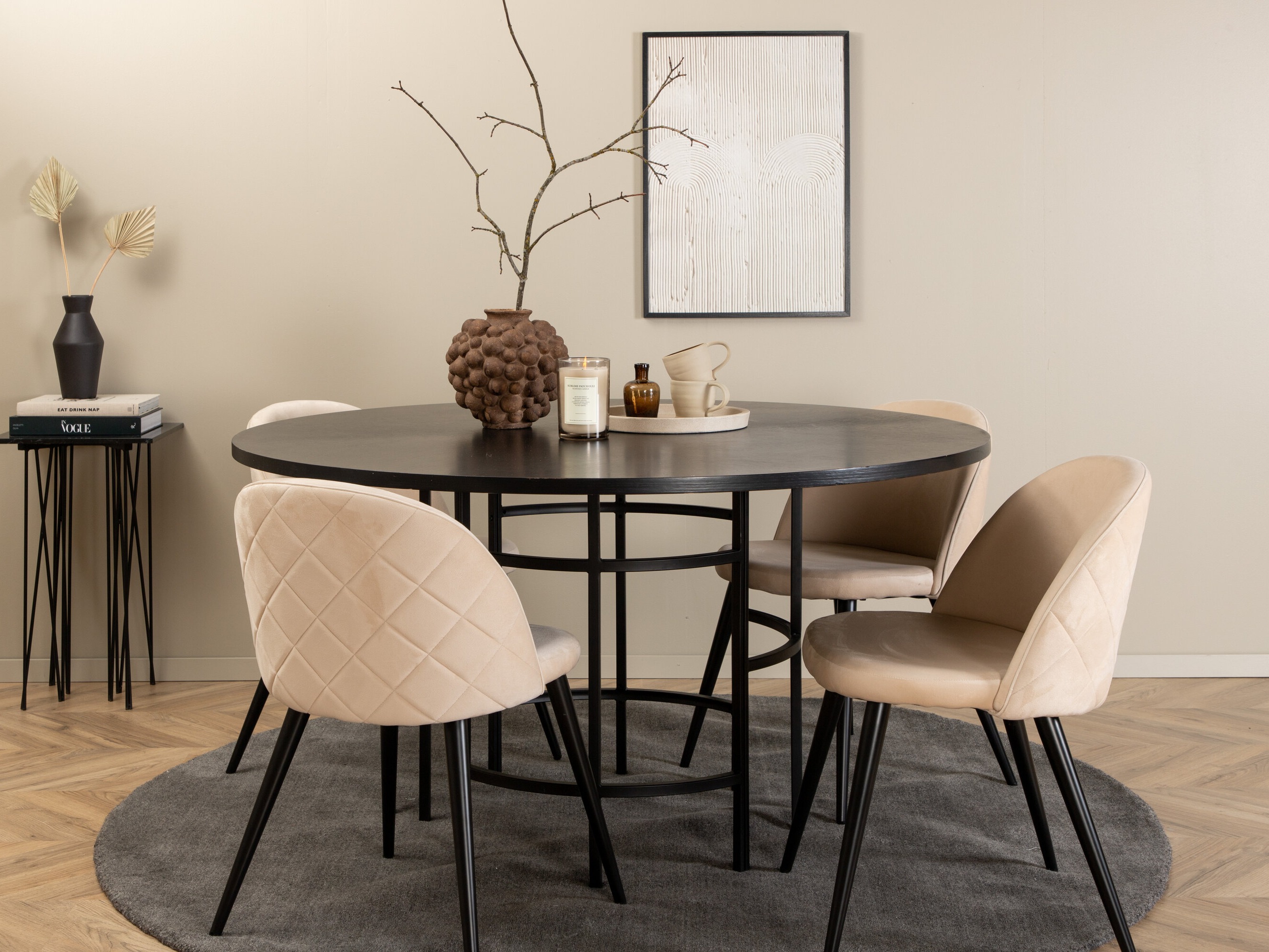 Söögitoakomplekt Dallas 2386 (Must + Koor)