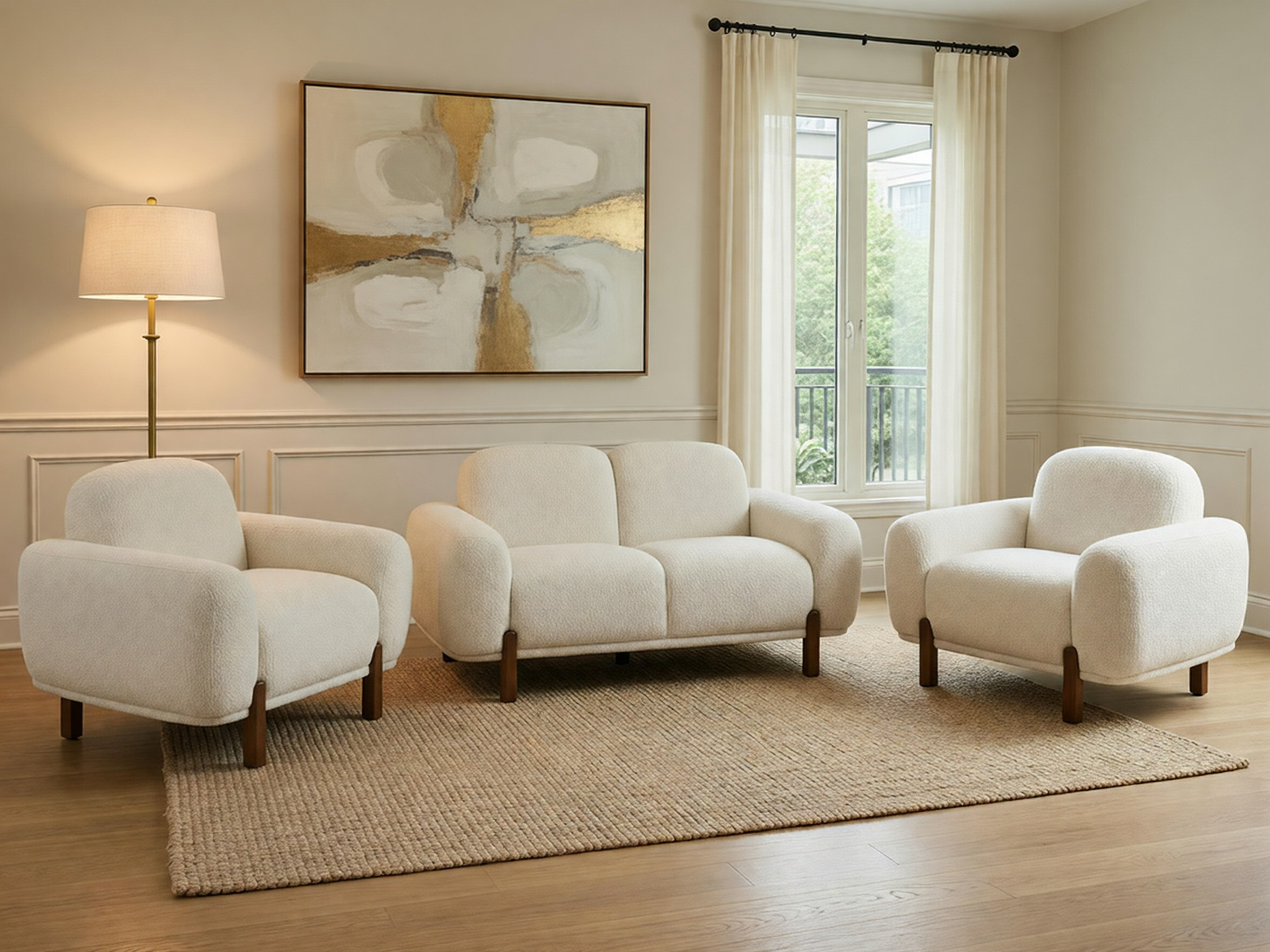 Pehme mööbli komplekt Berwyn 3307 (Valge)