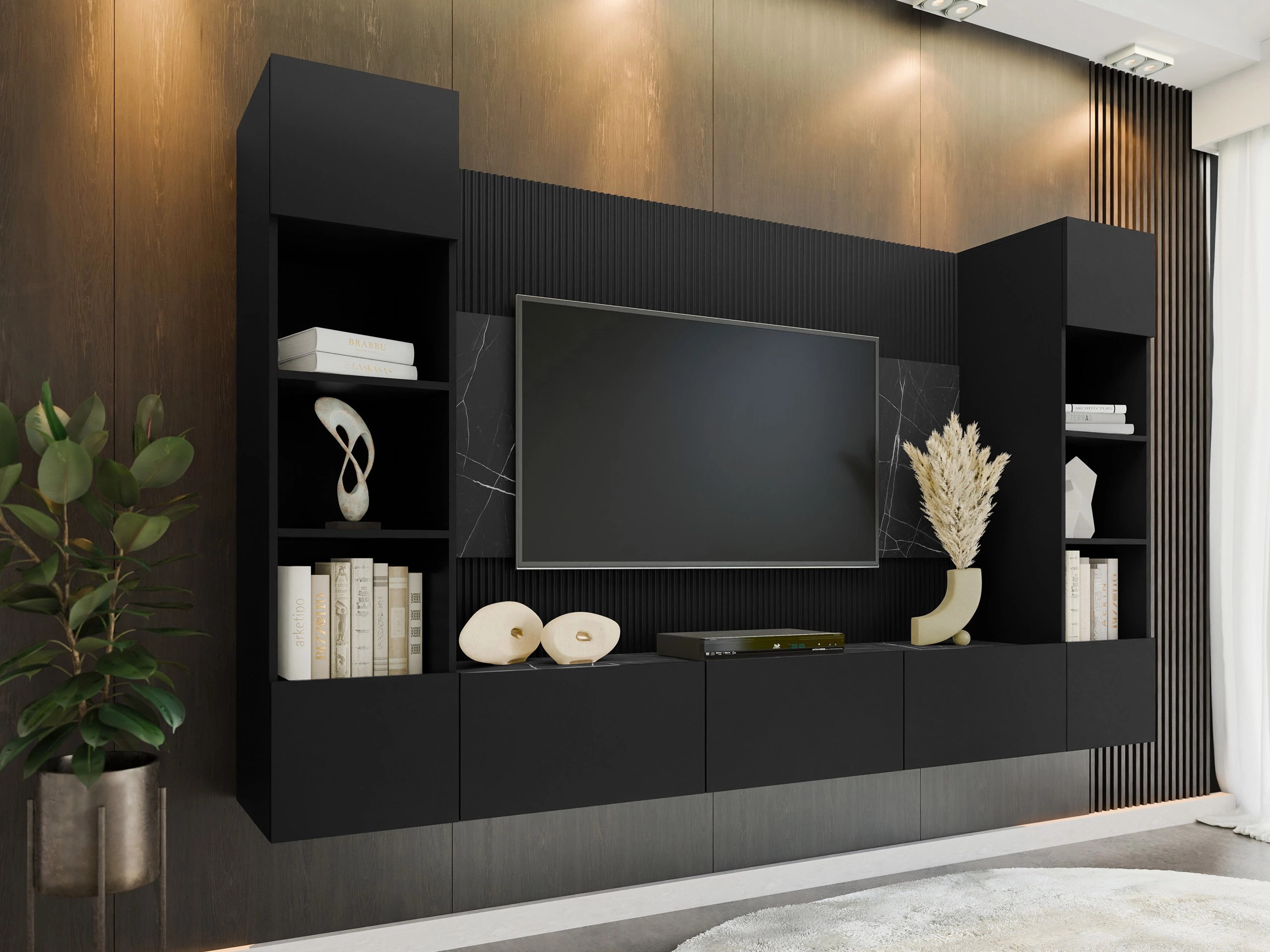 Elutoa komplekt Comfivo Salix I (Must + Must marmor)
