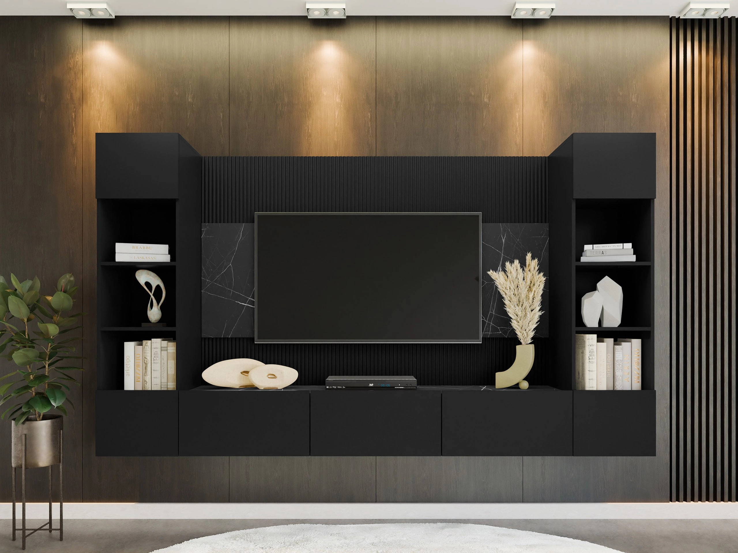 Elutoa komplekt Comfivo Salix I (Must + Must marmor)
