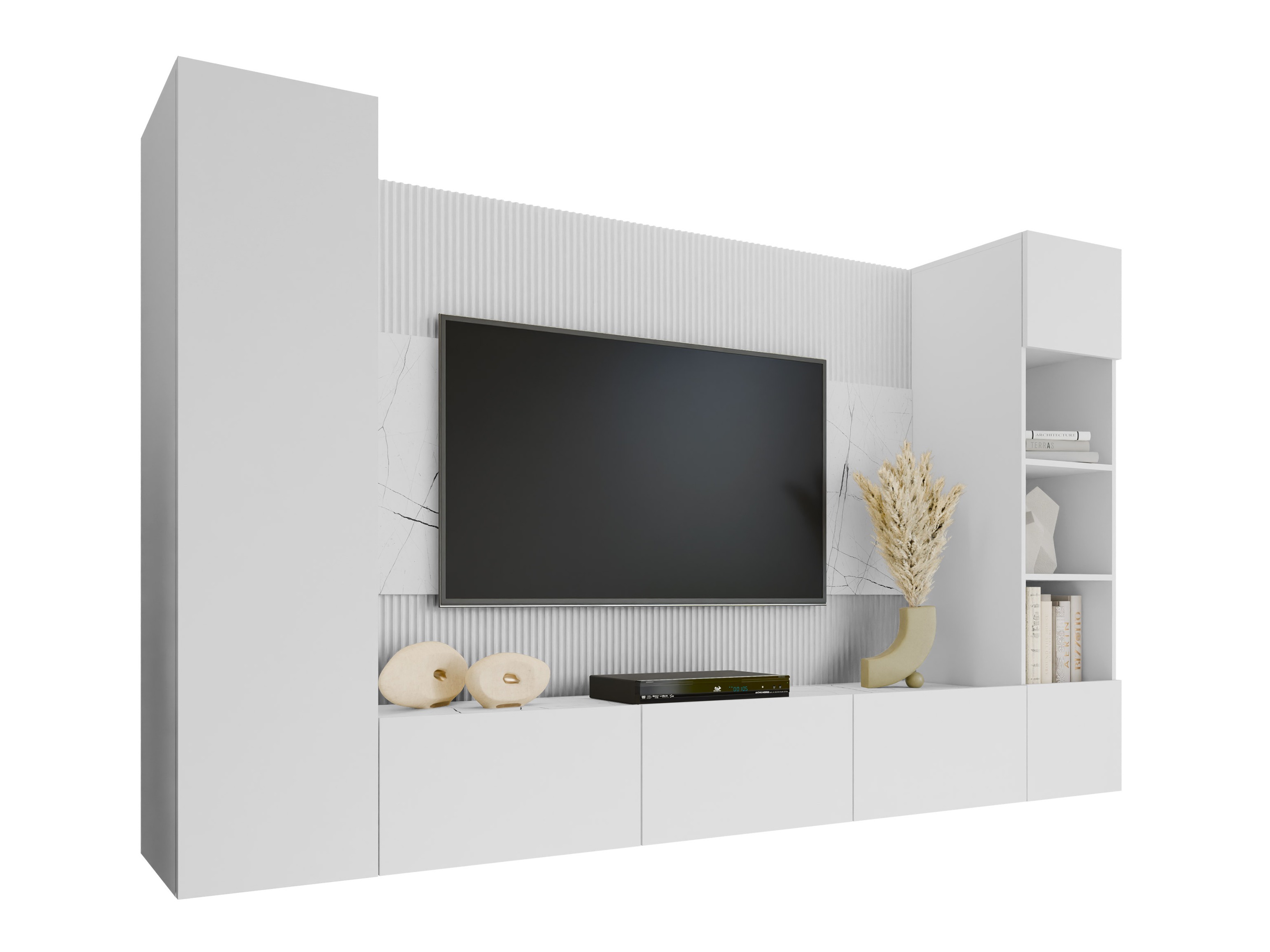 Elutoa komplekt Comfivo Salix IV (Valge + Valge marmor)