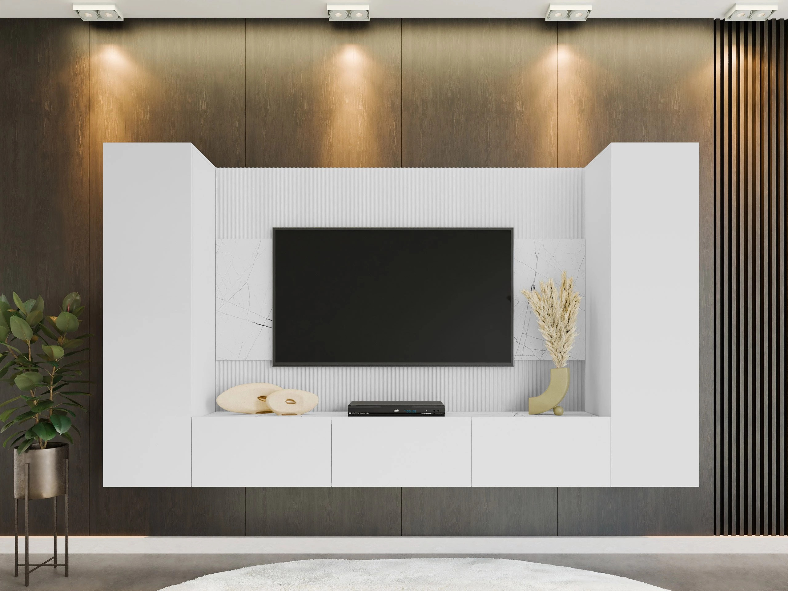 Elutoa komplekt Comfivo Salix V (Valge + Valge marmor)