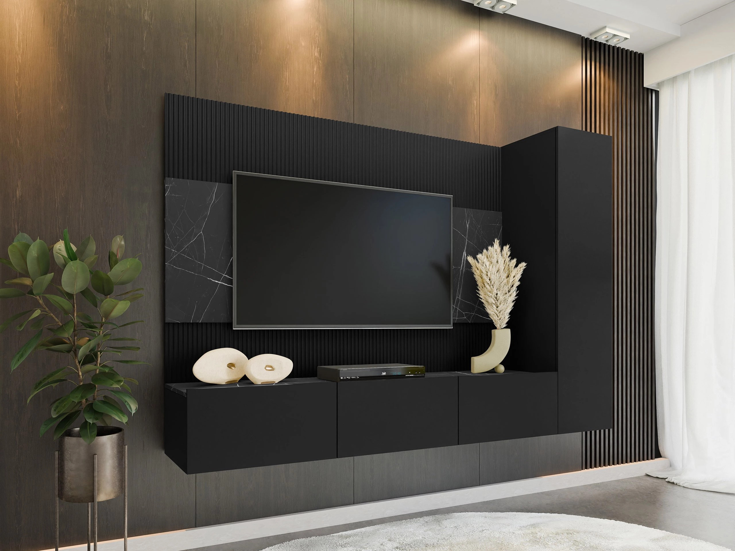 Elutoa komplekt Comfivo Salix VI (Must + Must marmor)