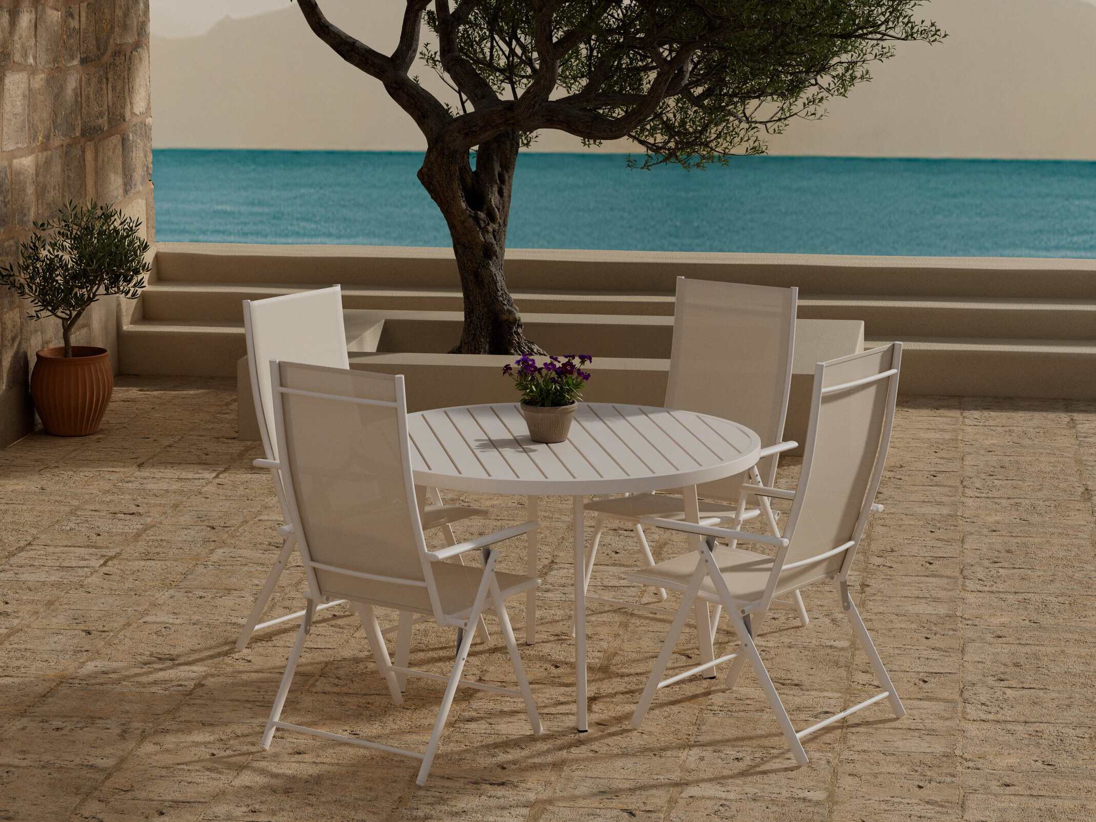 Laua ja toolide komplekt Dallas 5257 (Beež)