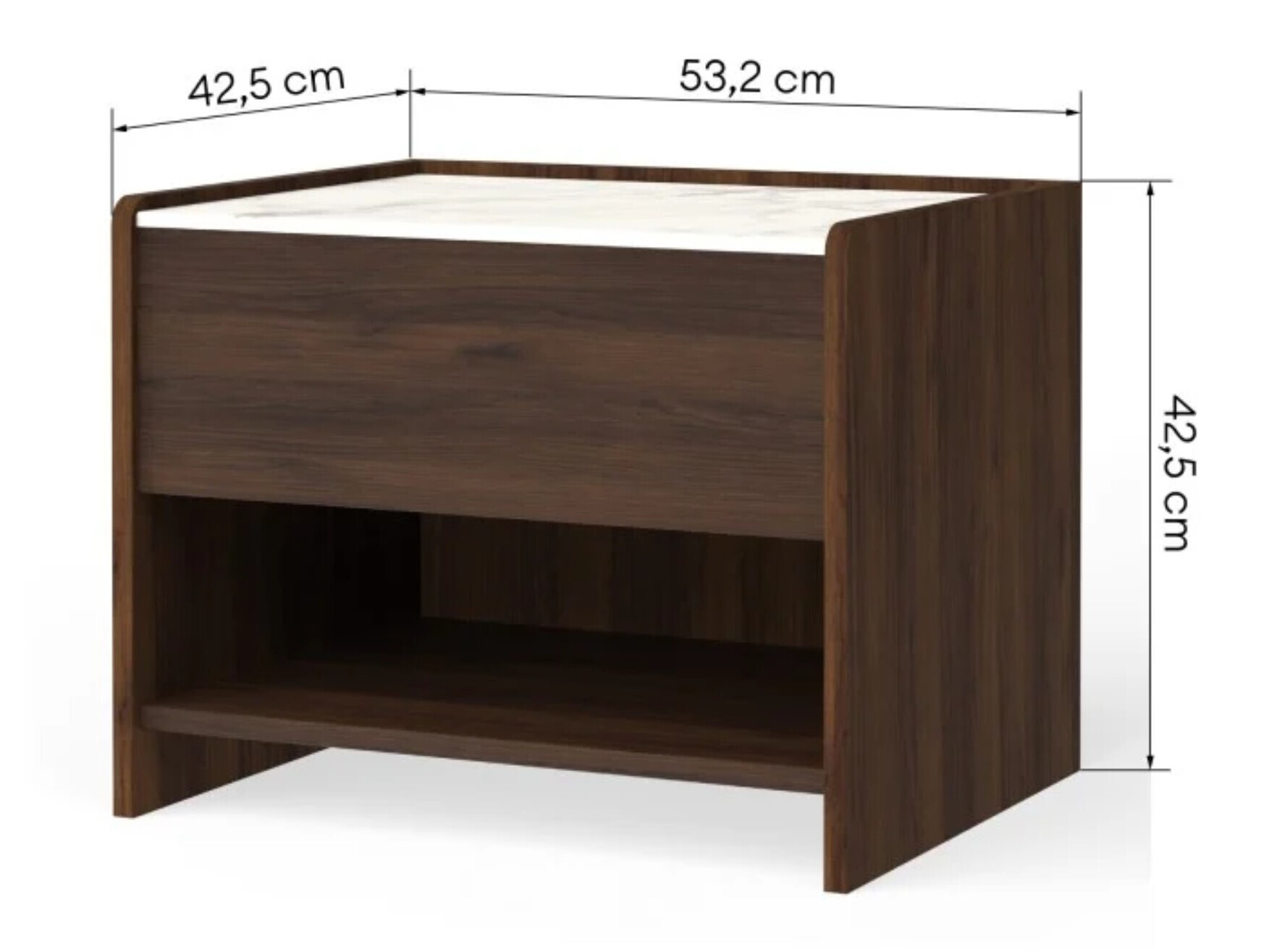 Öökapp Burleson 732 (Pähkel + Valge marmor)