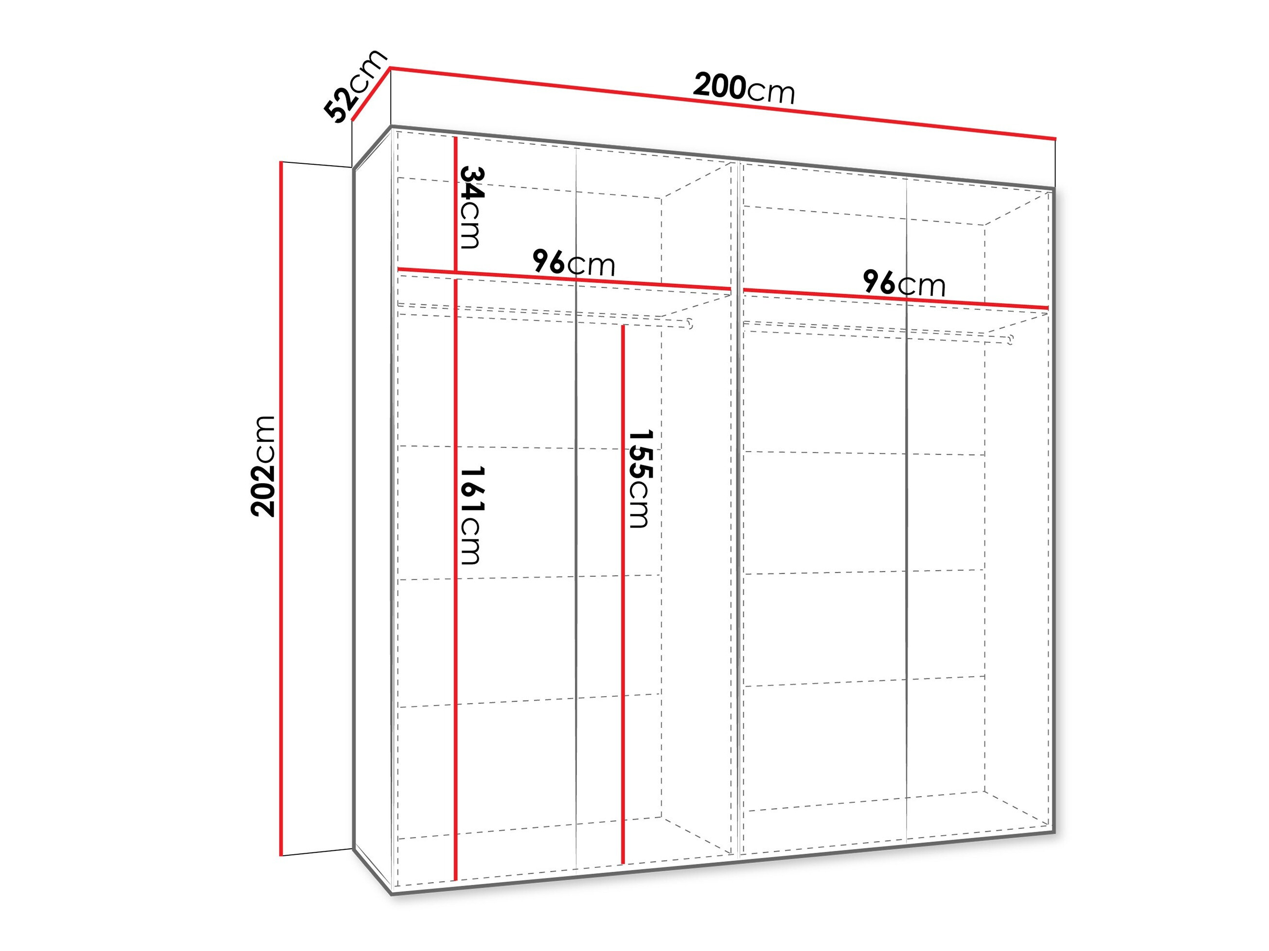 Riidekapp Hartford 595 (Must)