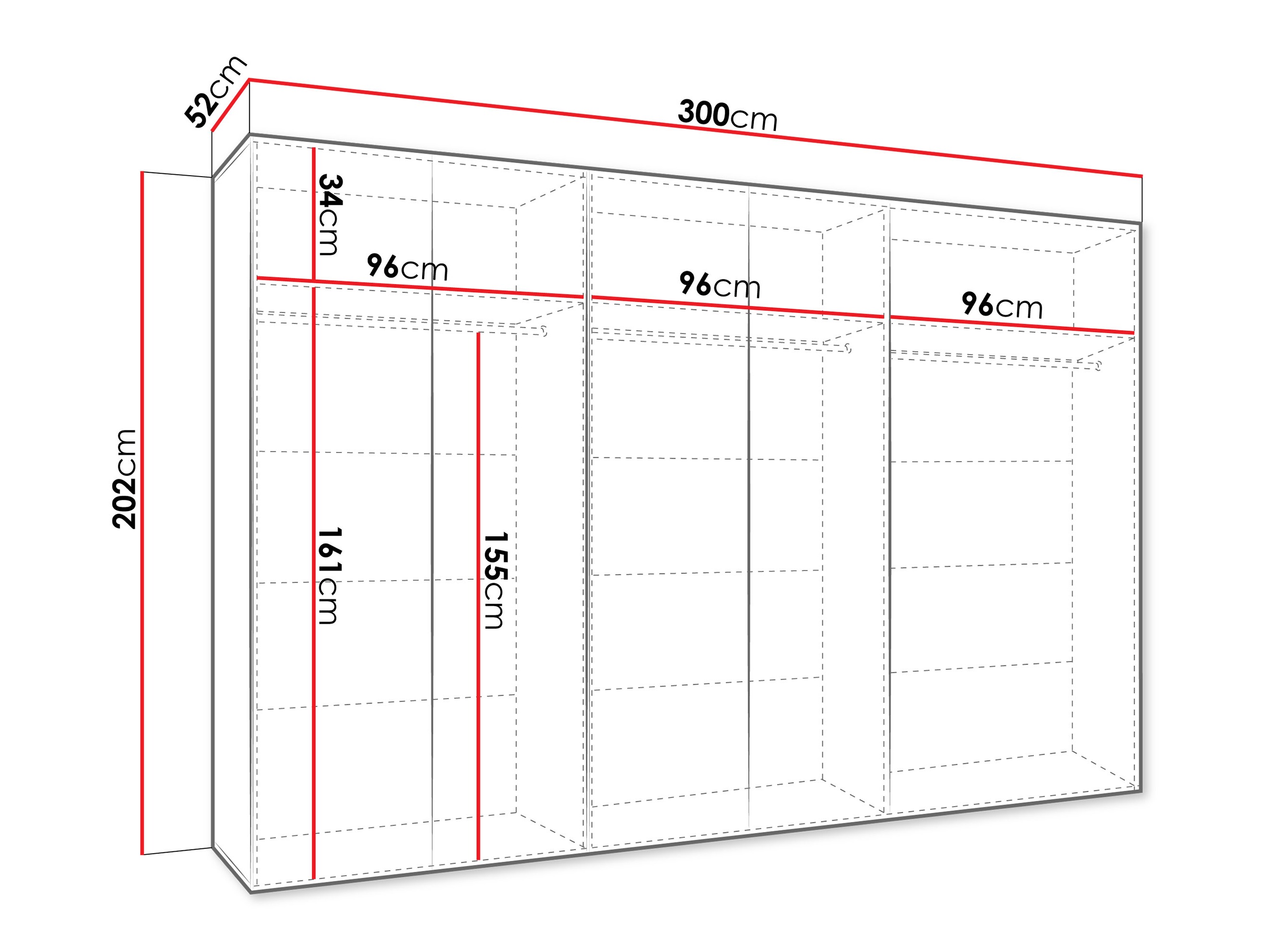 Riidekapp Hartford 596 (Must)
