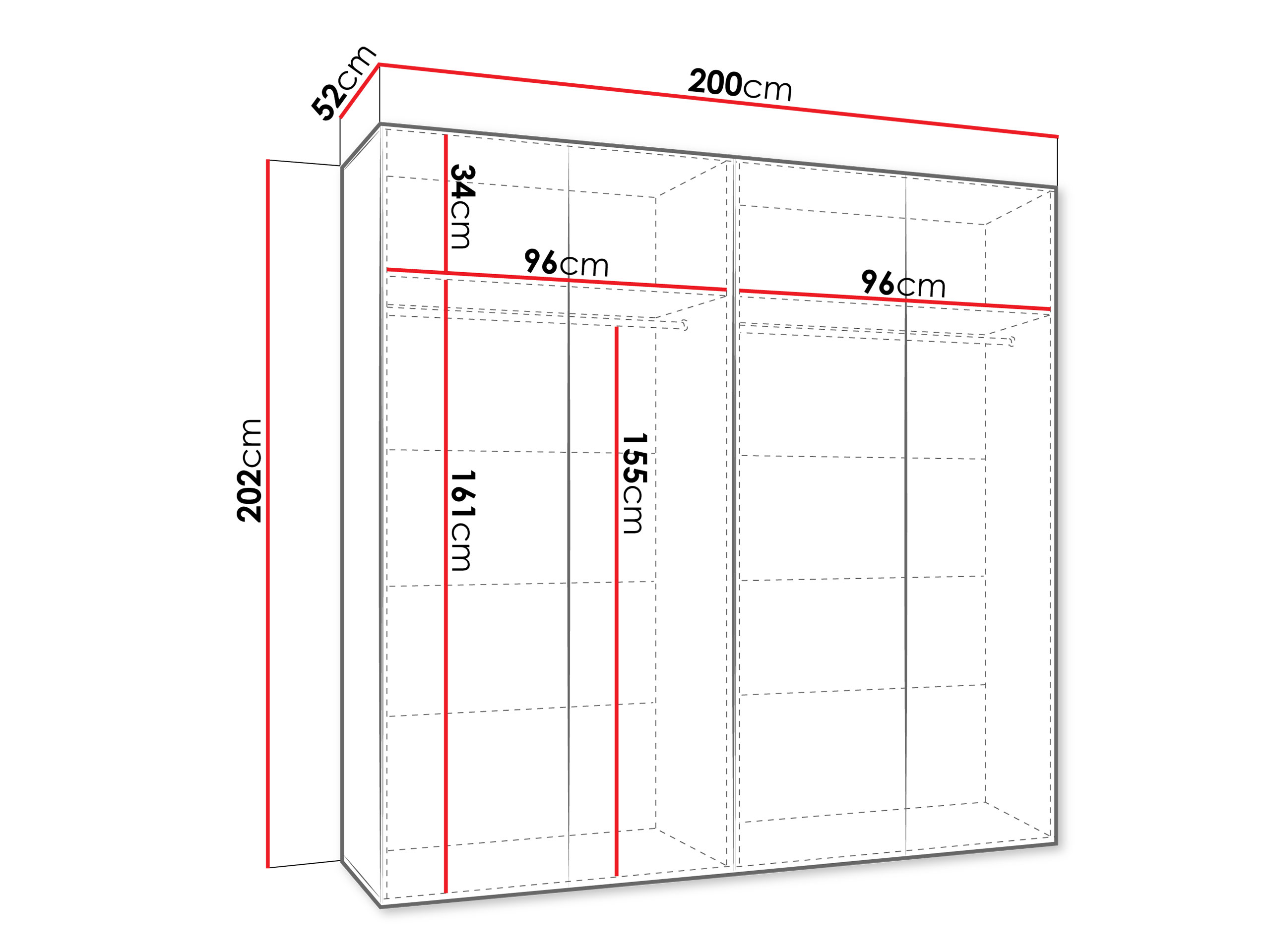 Riidekapp Hartford 598 (Valge)