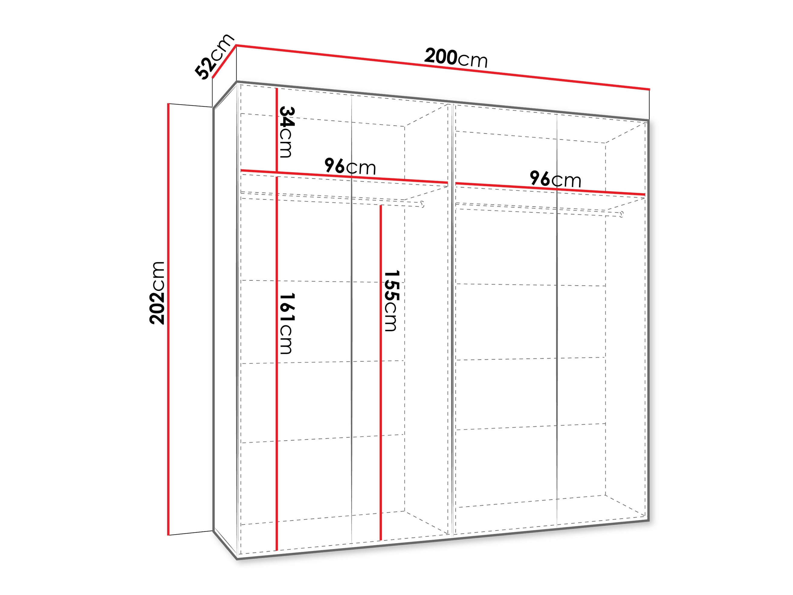 Riidekapp Hartford 601 (Must)