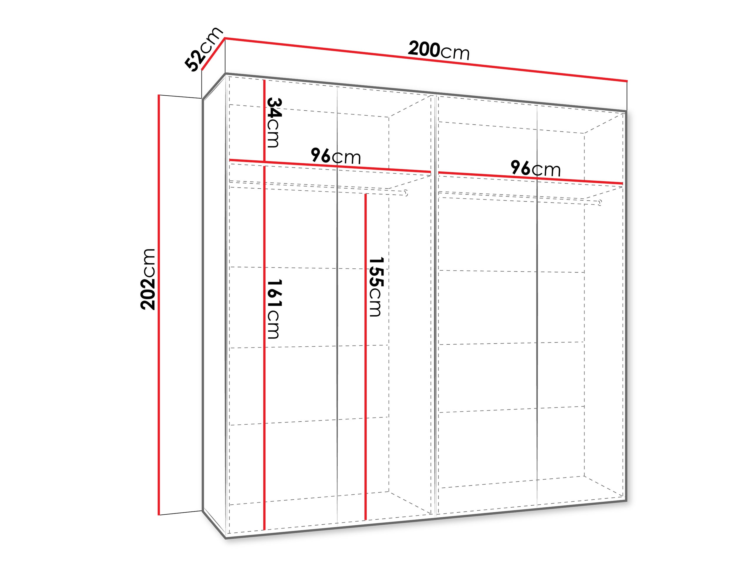 Riidekapp Hartford 601 (Valge)