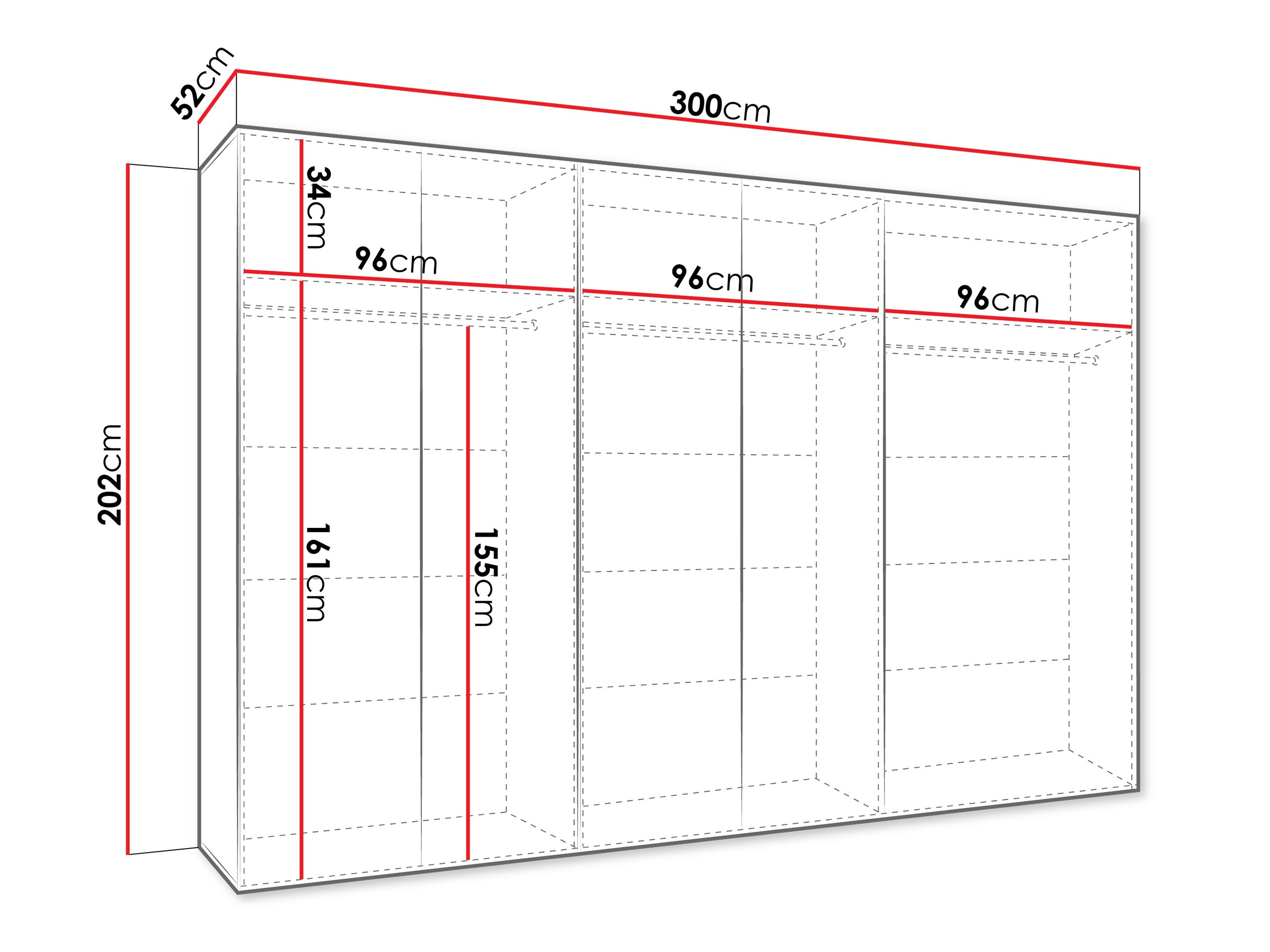 Riidekapp Hartford 602 (Must)