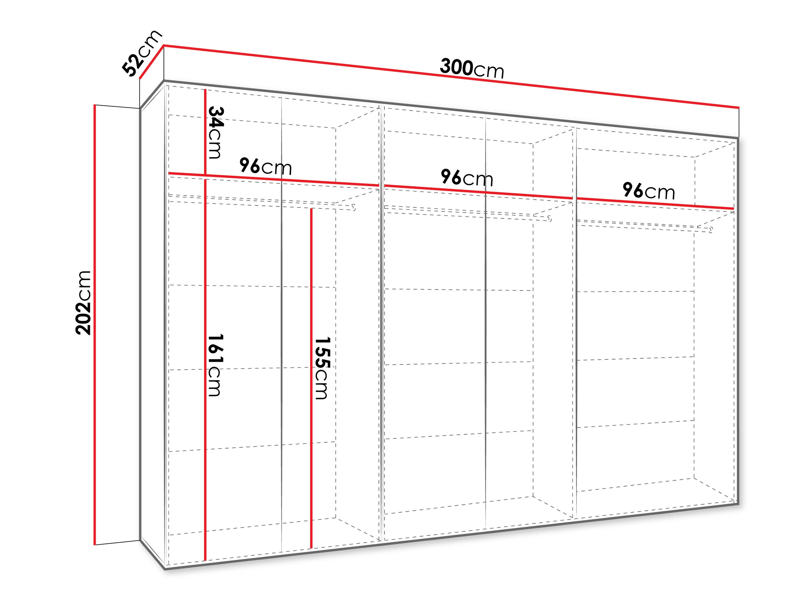 Riidekapp Hartford 602 (Valge)