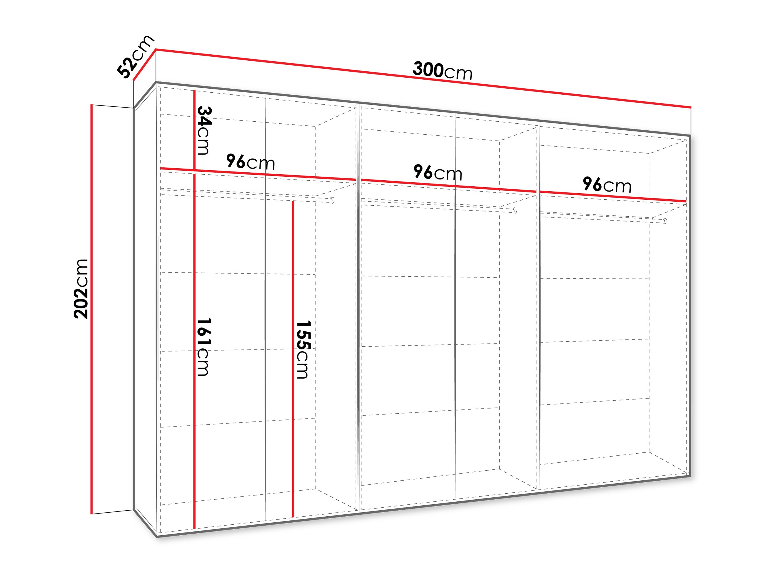 Riidekapp Hartford 602 (Valge)