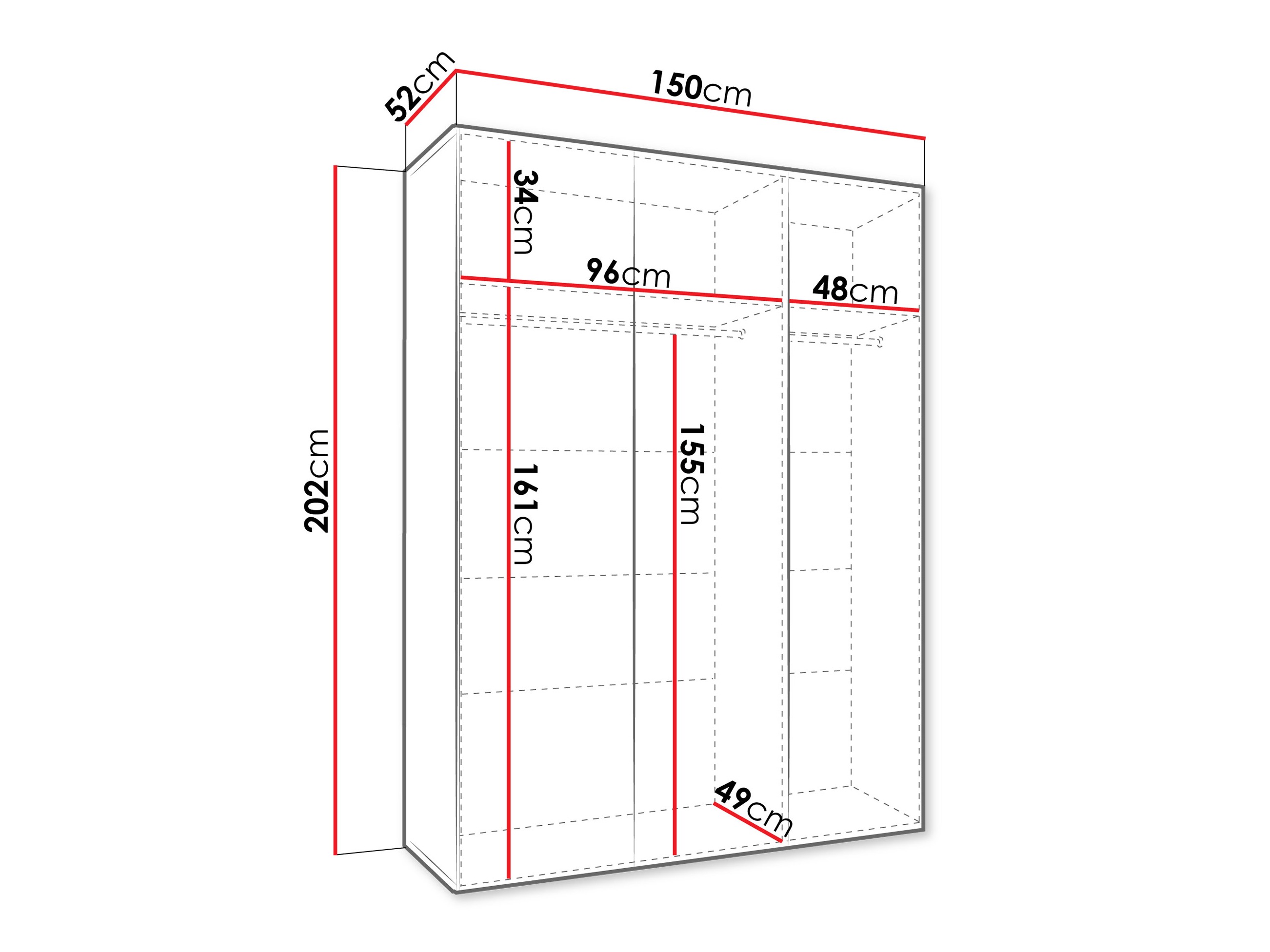 Riidekapp Hartford 604 (Valge)
