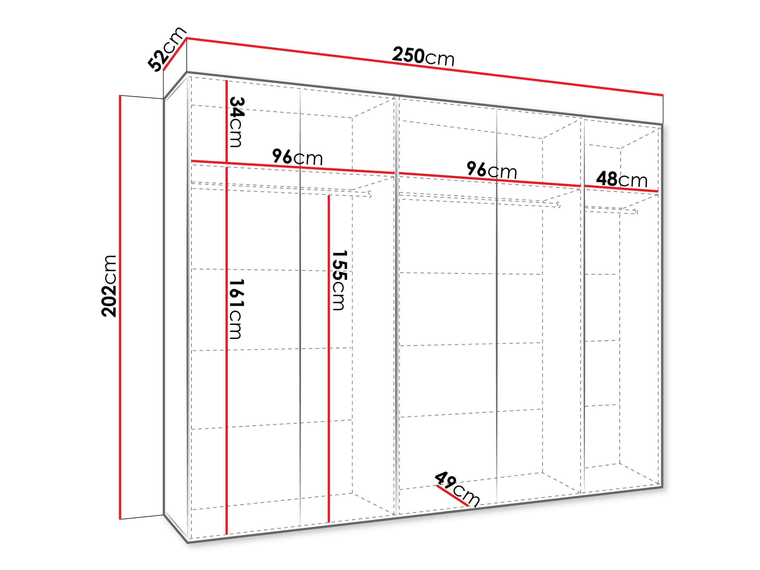 Riidekapp Hartford 606 (Must)