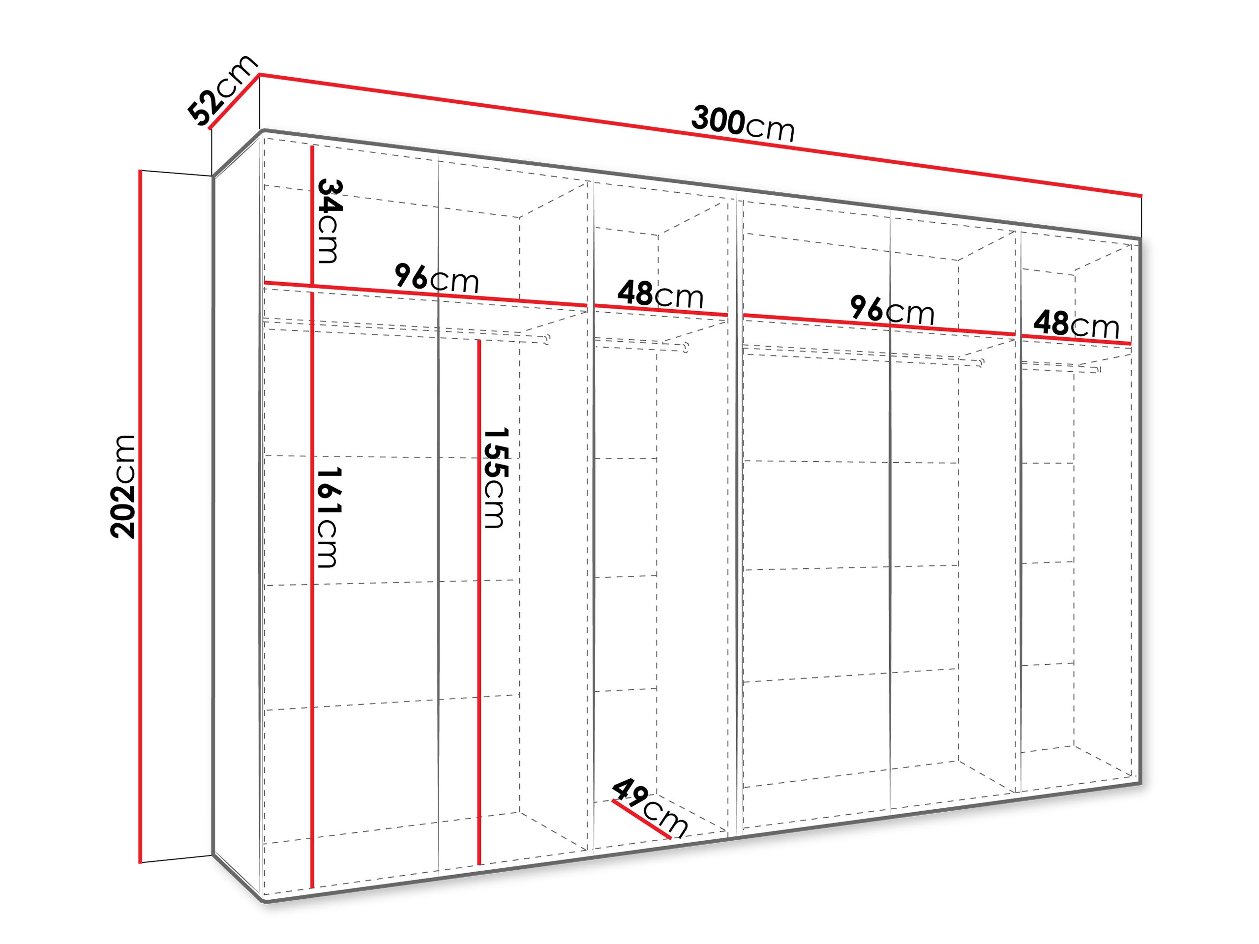 Riidekapp Hartford 607 (Valge)