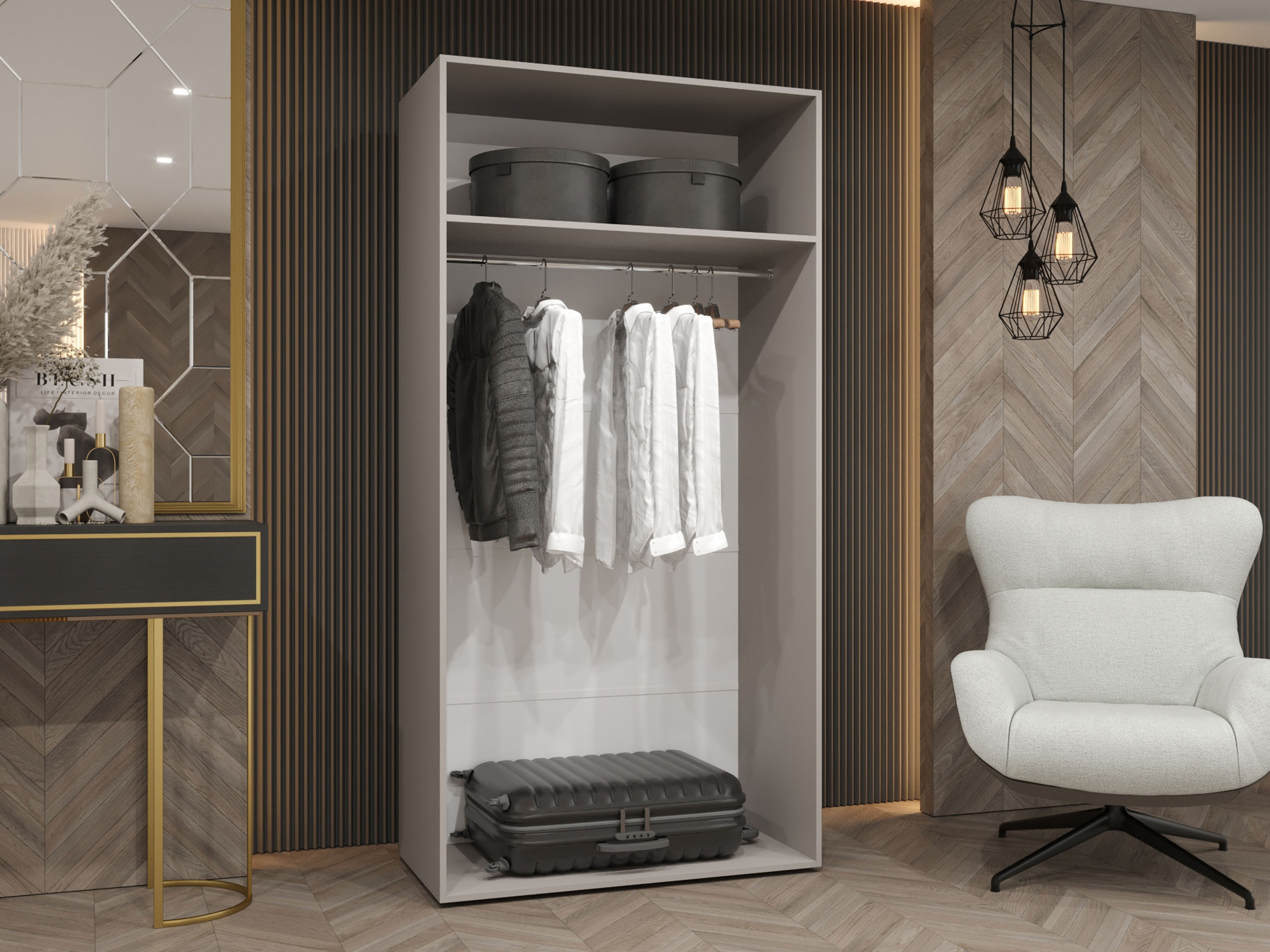 Riidekapp Hartford 608 (Valge)