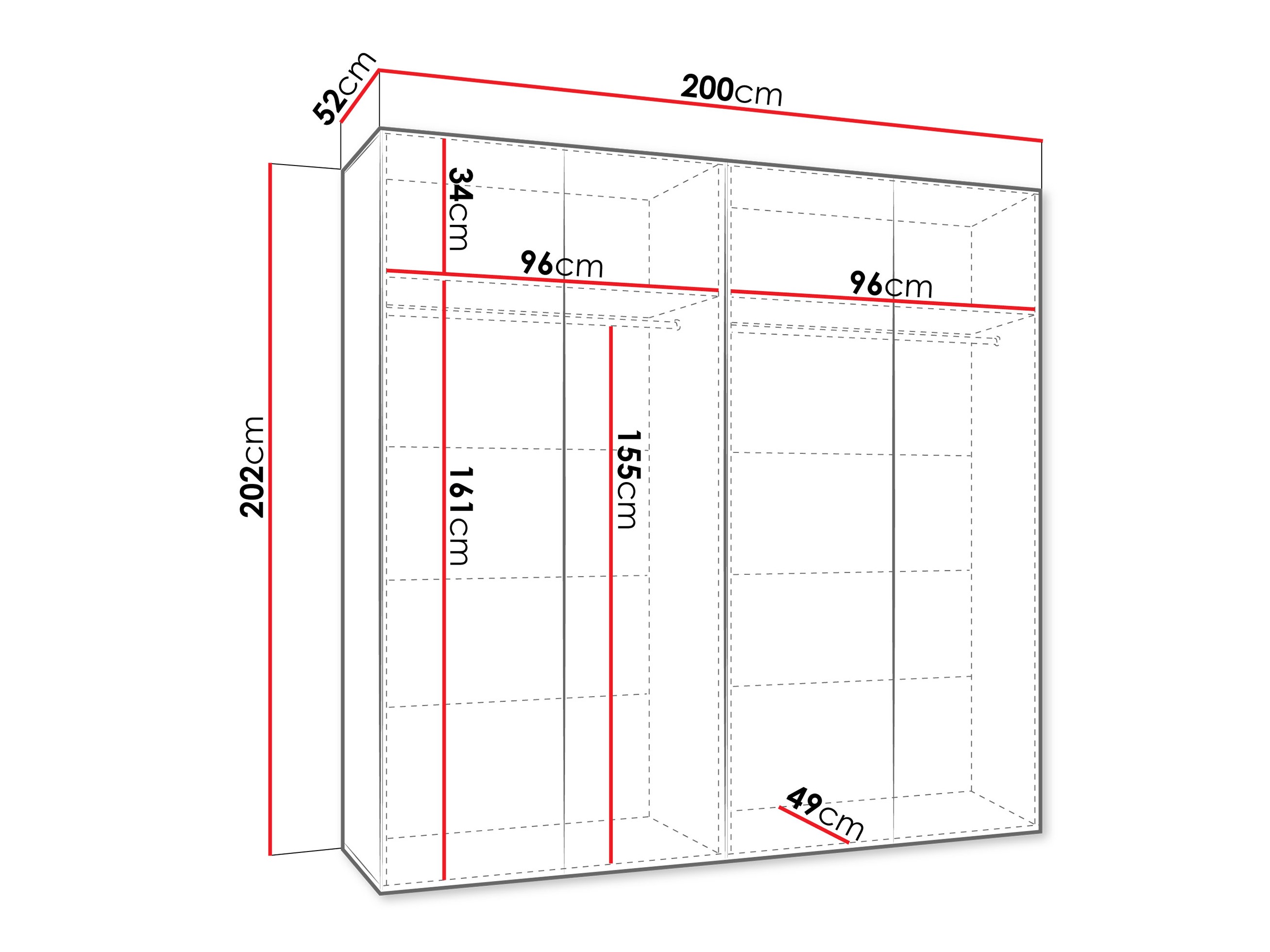 Riidekapp Hartford 610 (Must)