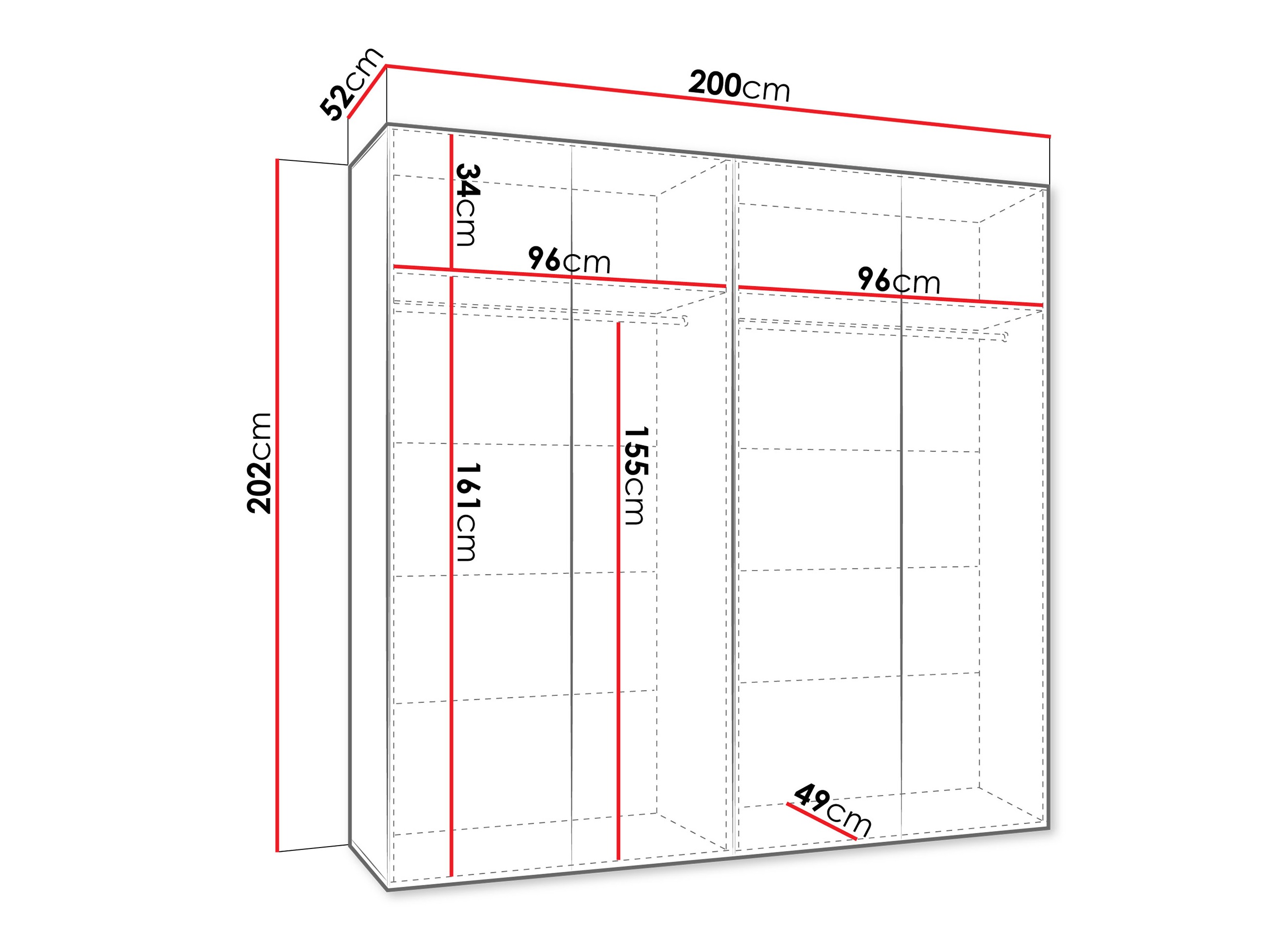Riidekapp Hartford 610 (Valge)
