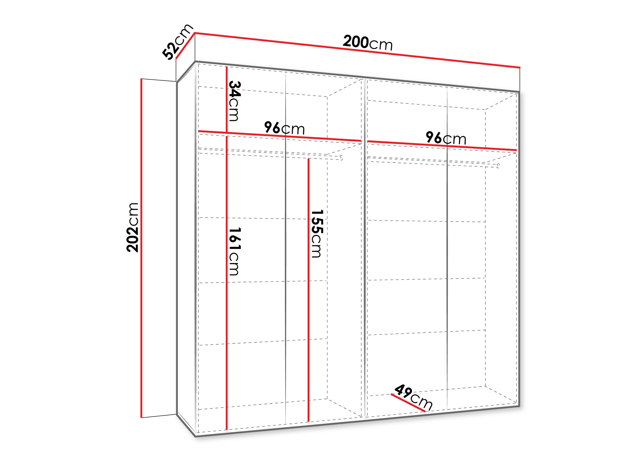 Riidekapp Hartford 610 (Valge)
