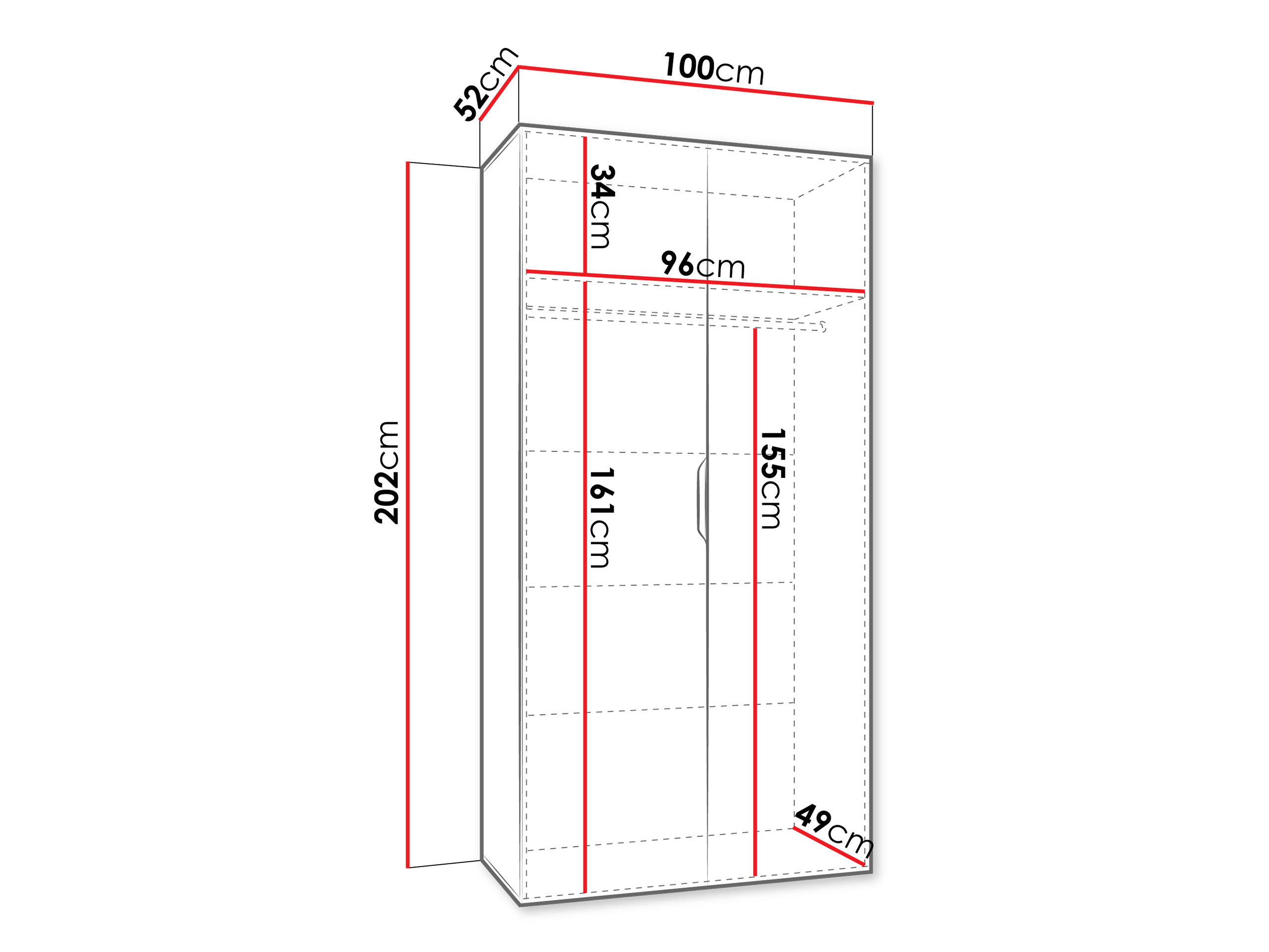 Riidekapp Hartford 613 (Valge)