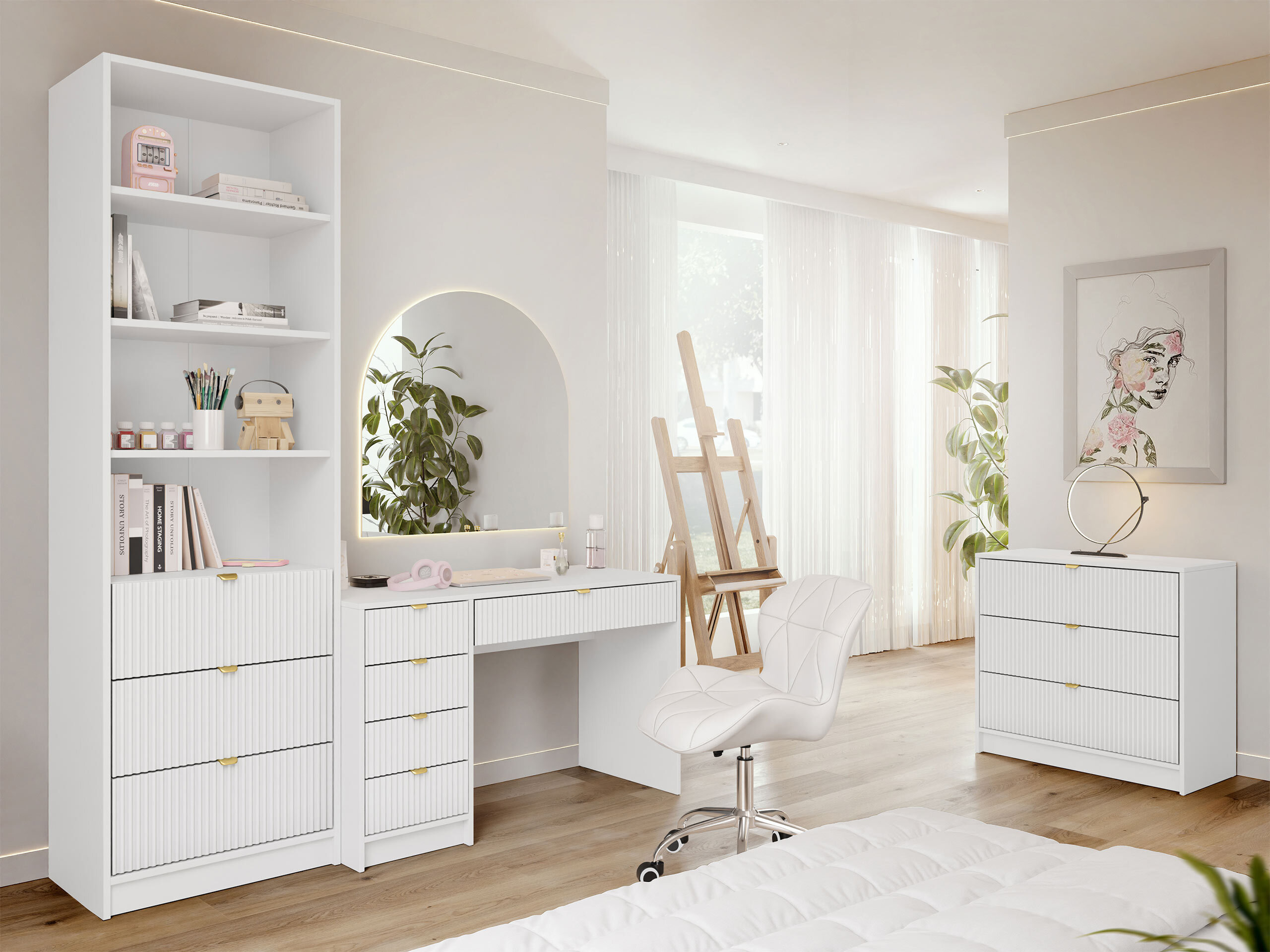 Kodukontori komplekt Comfivo Papilio V (Valge)
