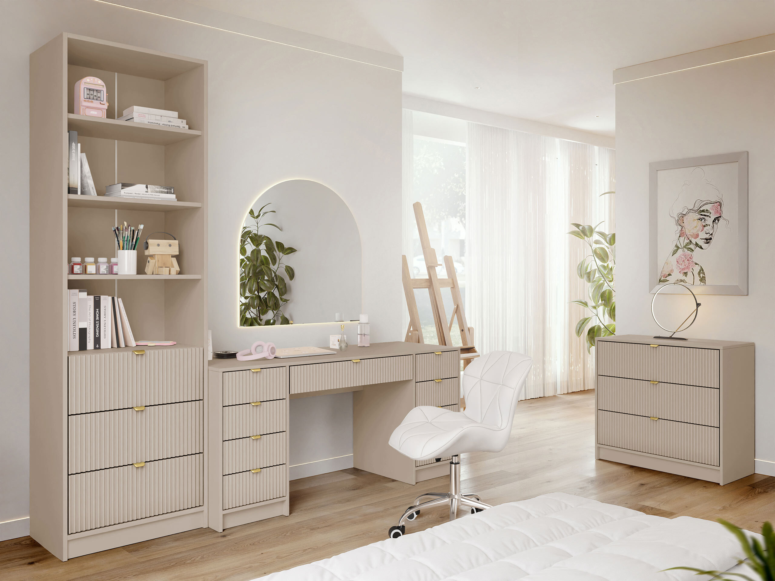 Kodukontori komplekt Comfivo Papilio VI (Beež)