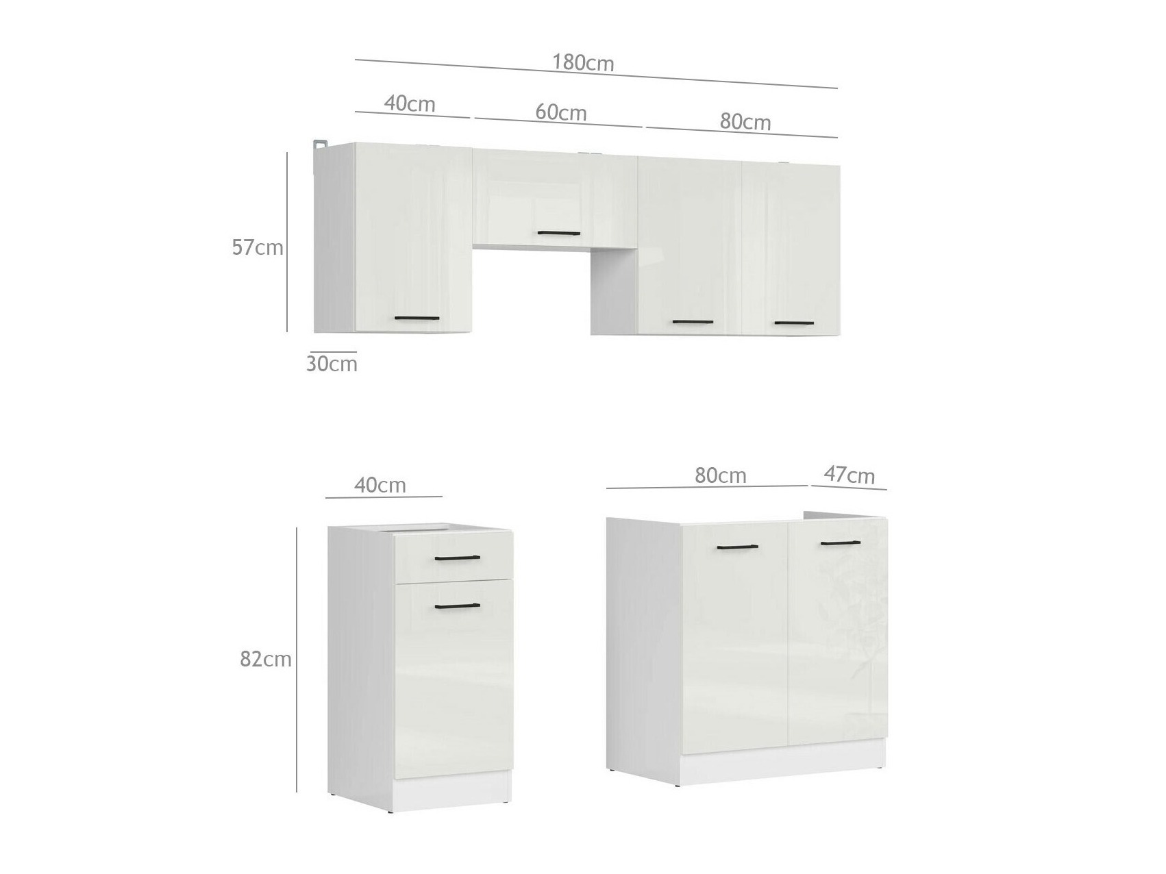 Moodul köögikomplekt Line Grey 118