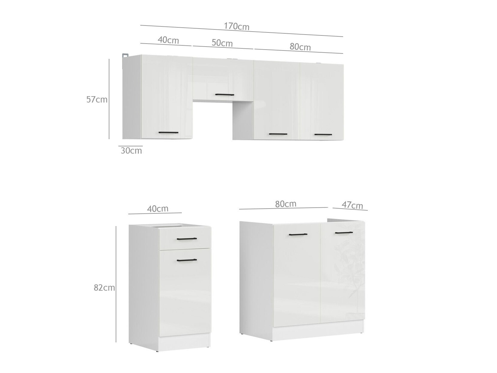 Moodul köögikomplekt Line White 116