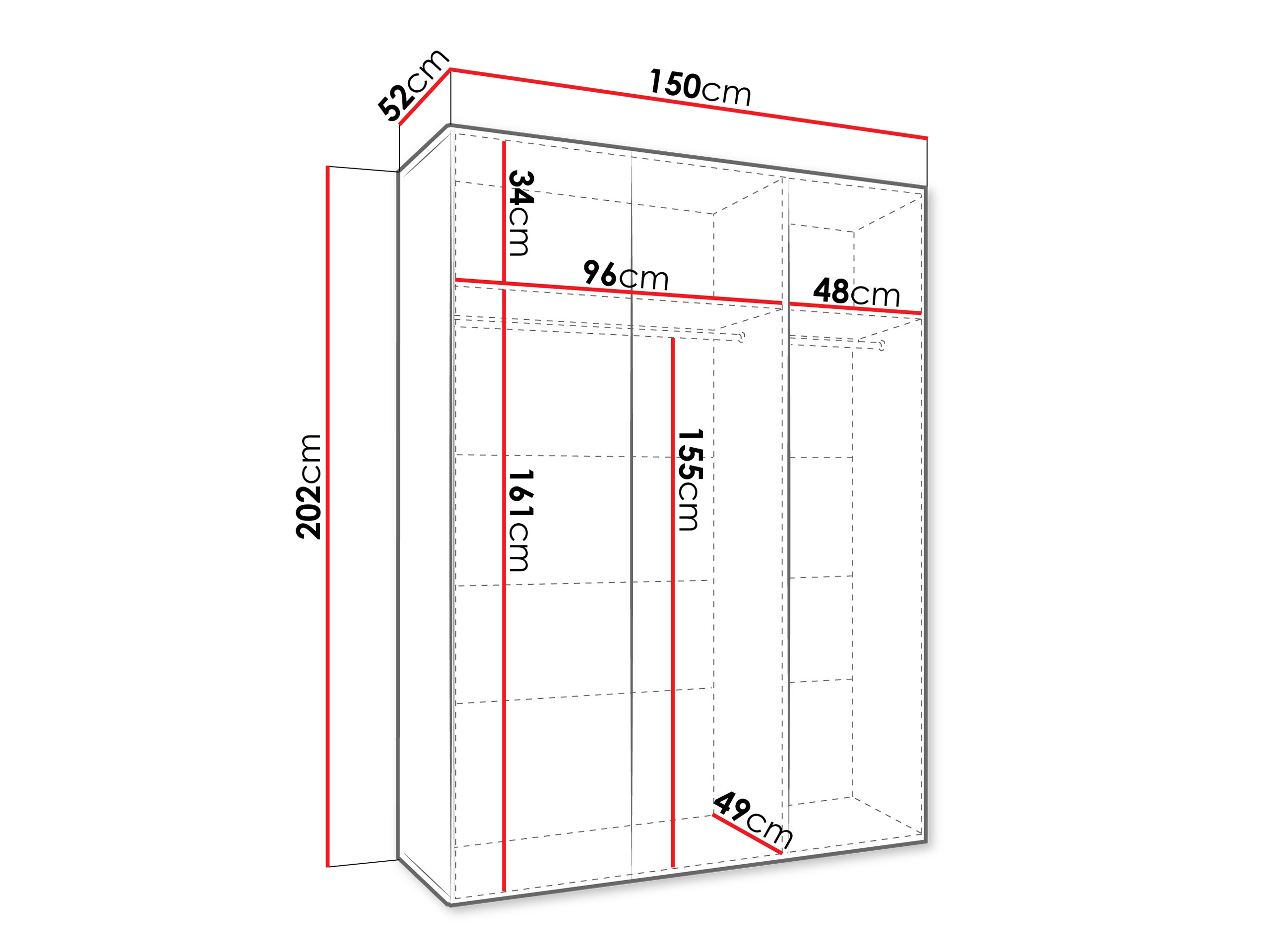 Riidekapp Hartford 624 (Must)