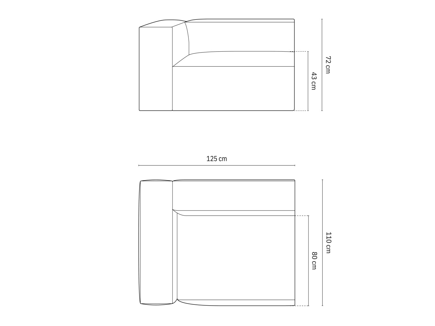 Modulaarne istumisnurk Sonsore 106 (Paris Steel)