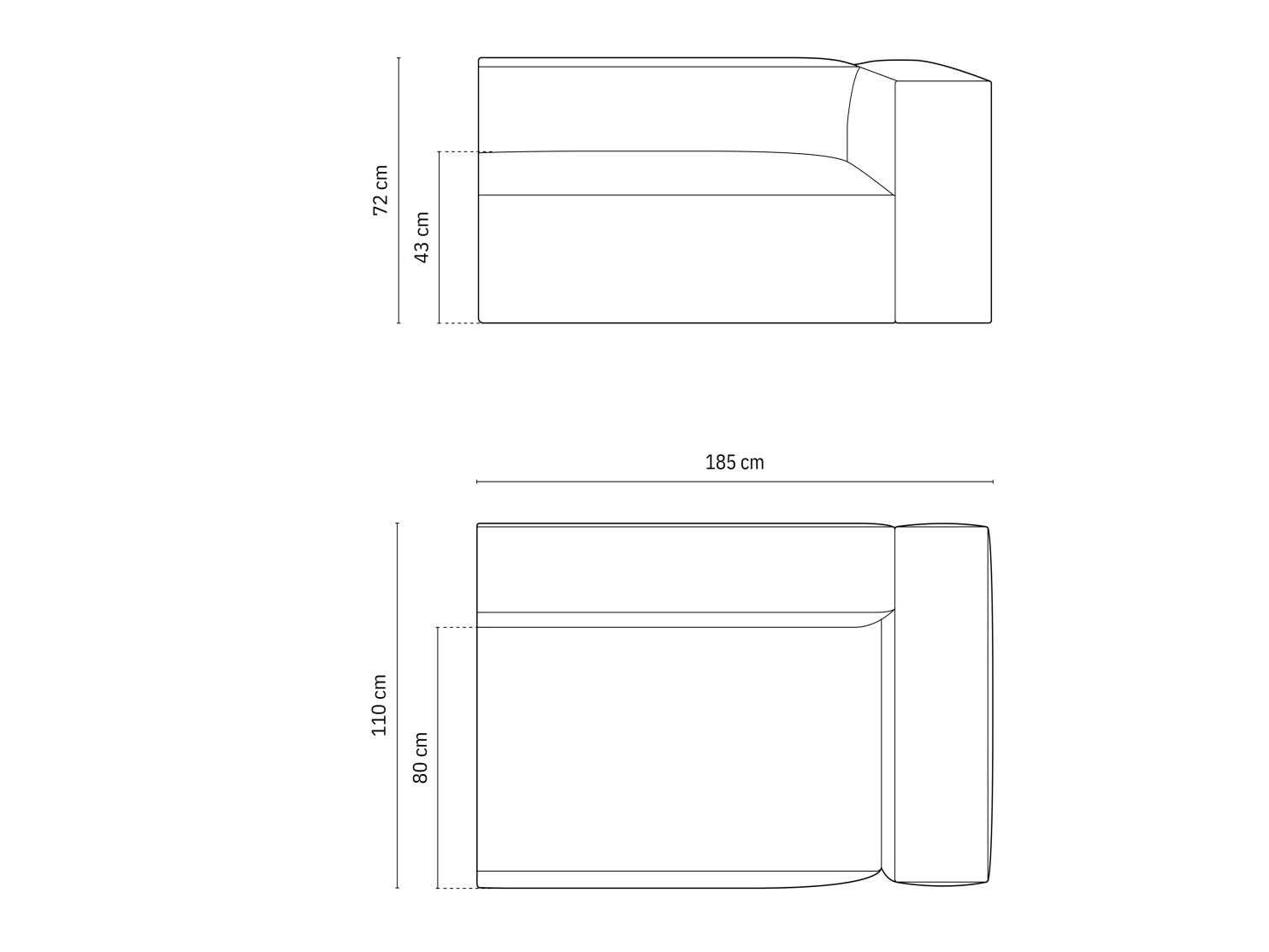 Modulaarne istumisnurk Sonsore 108 (Monet Graphite)