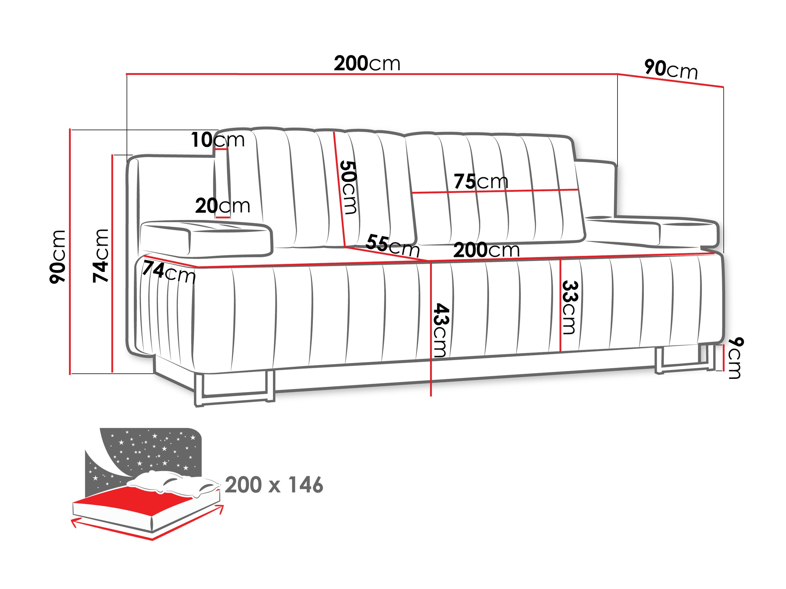 Diivanvoodi Columbus 152 (Lux 34)