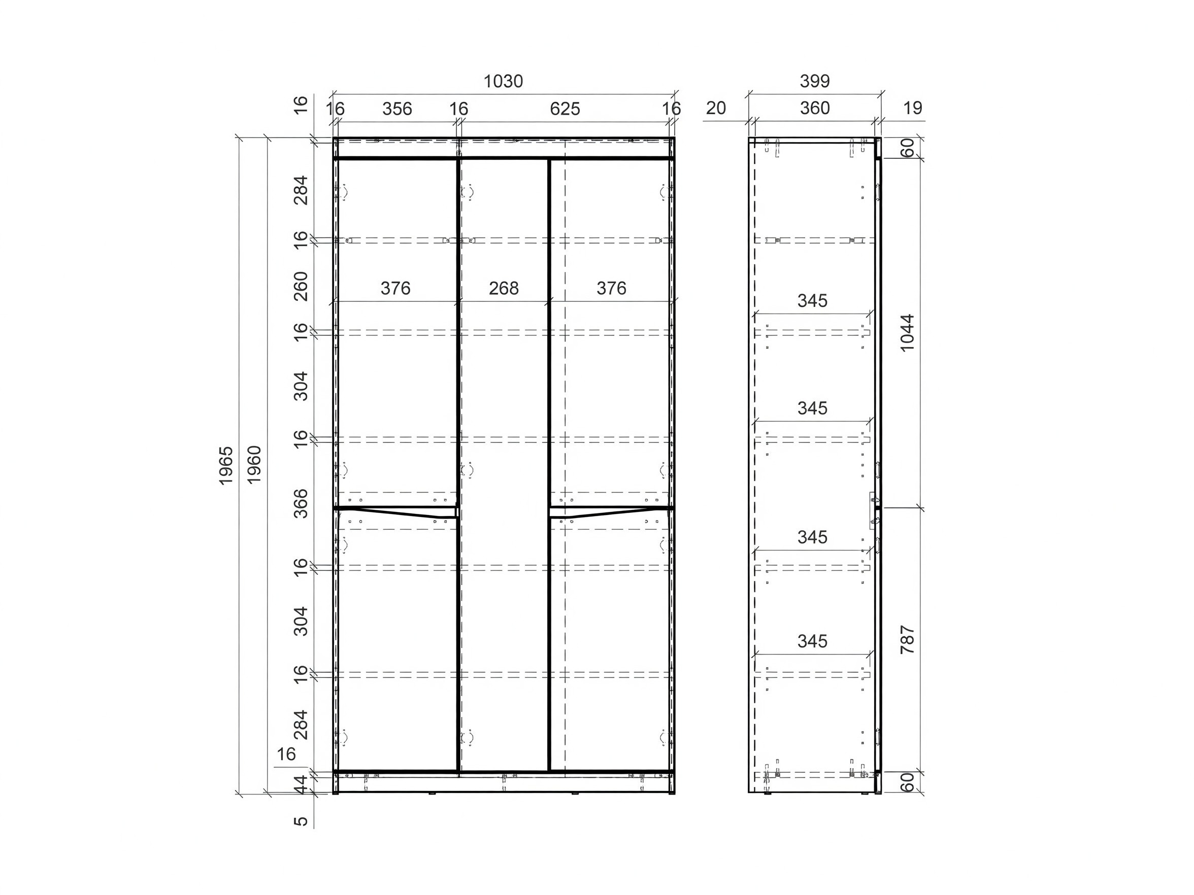 Riidekapp Venlori 139 (Valge + Grafiit)