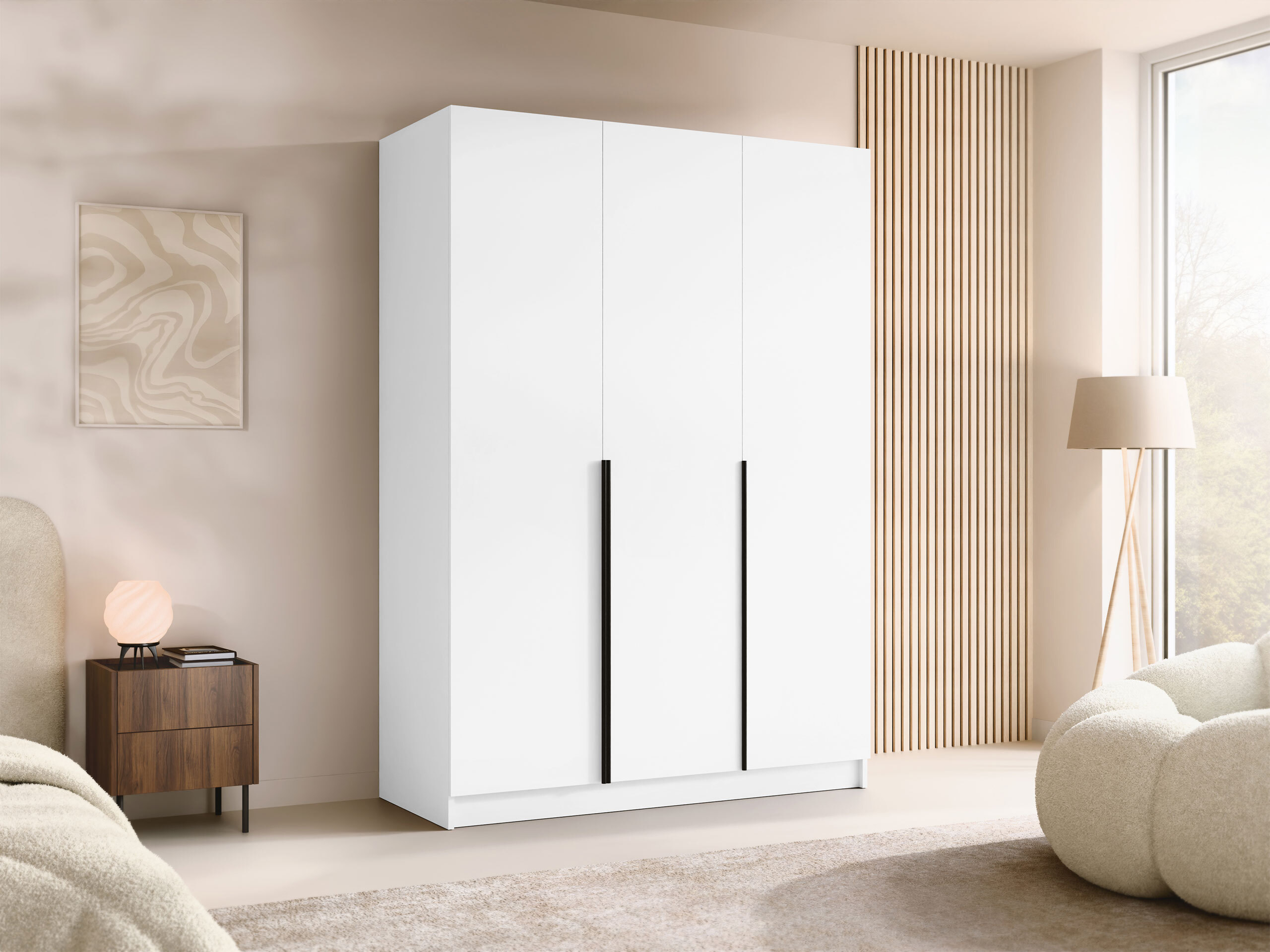 Riidekapp Closico Decoron I (Valge + Must)