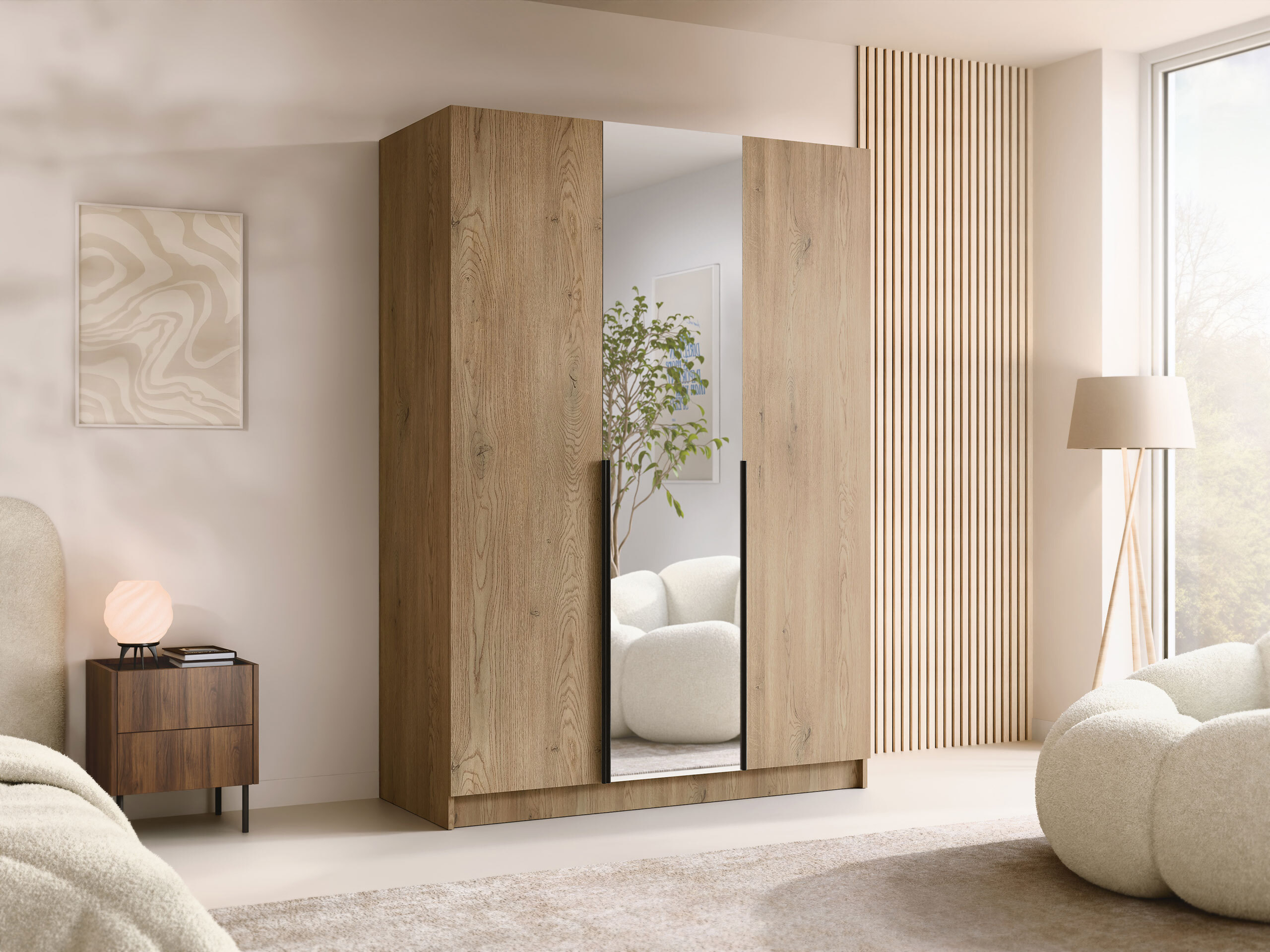 Riidekapp Closico Decoron II (Ere puit + Must)