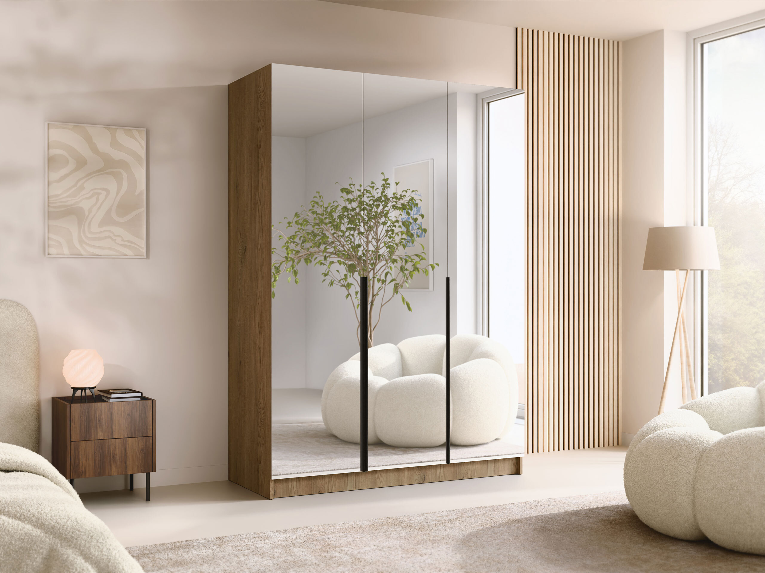 Riidekapp Closico Decoron III (Ere puit + Must)