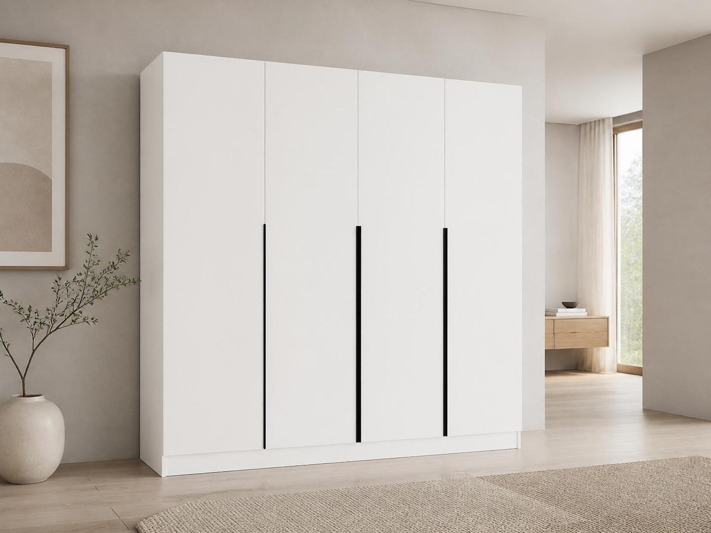 Riidekapp Mandeville 370 (Valge + Must)